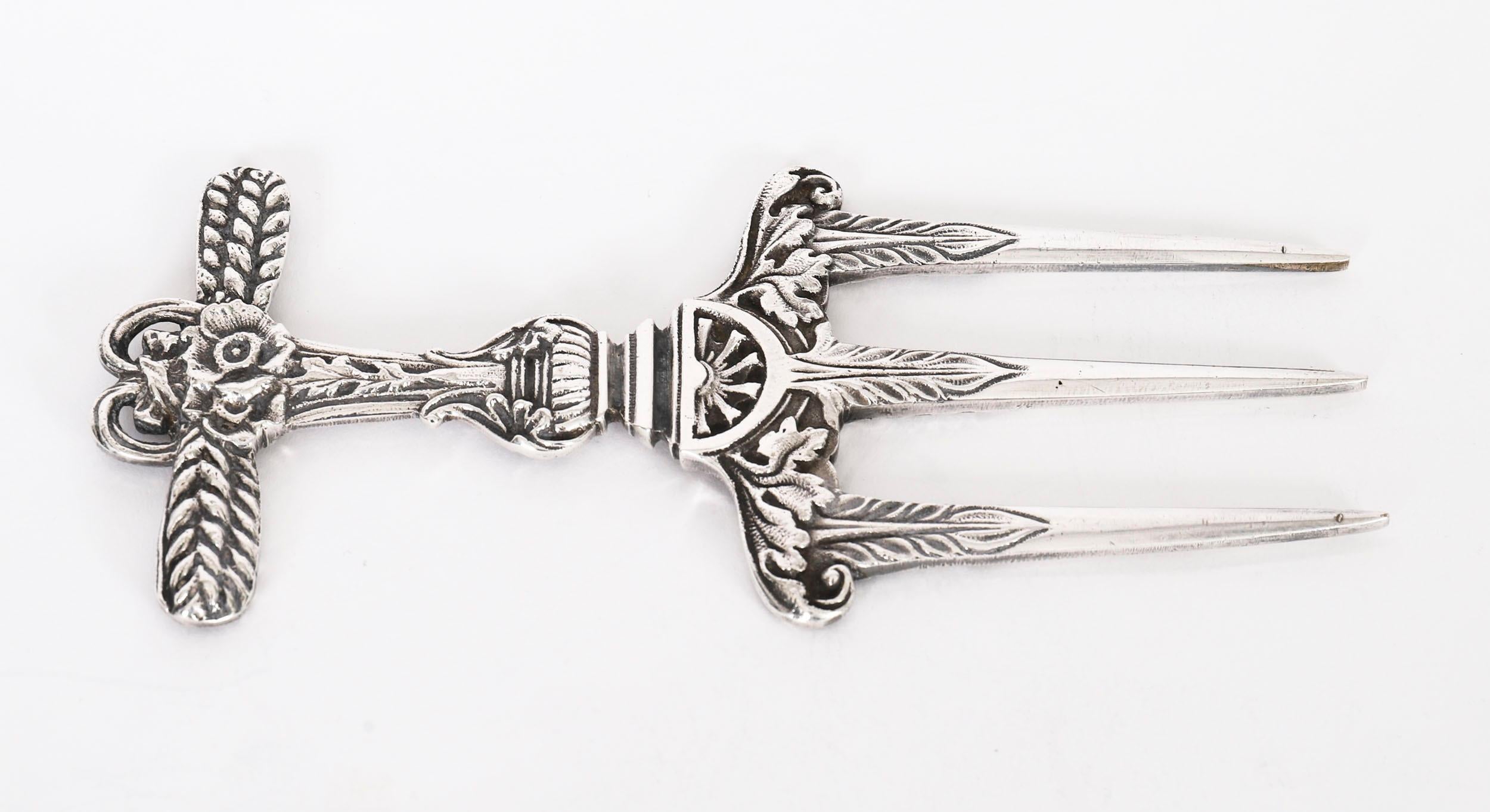 Antike viktorianische Silberplatte Brotgabel CIRCA 1870 im Angebot 1