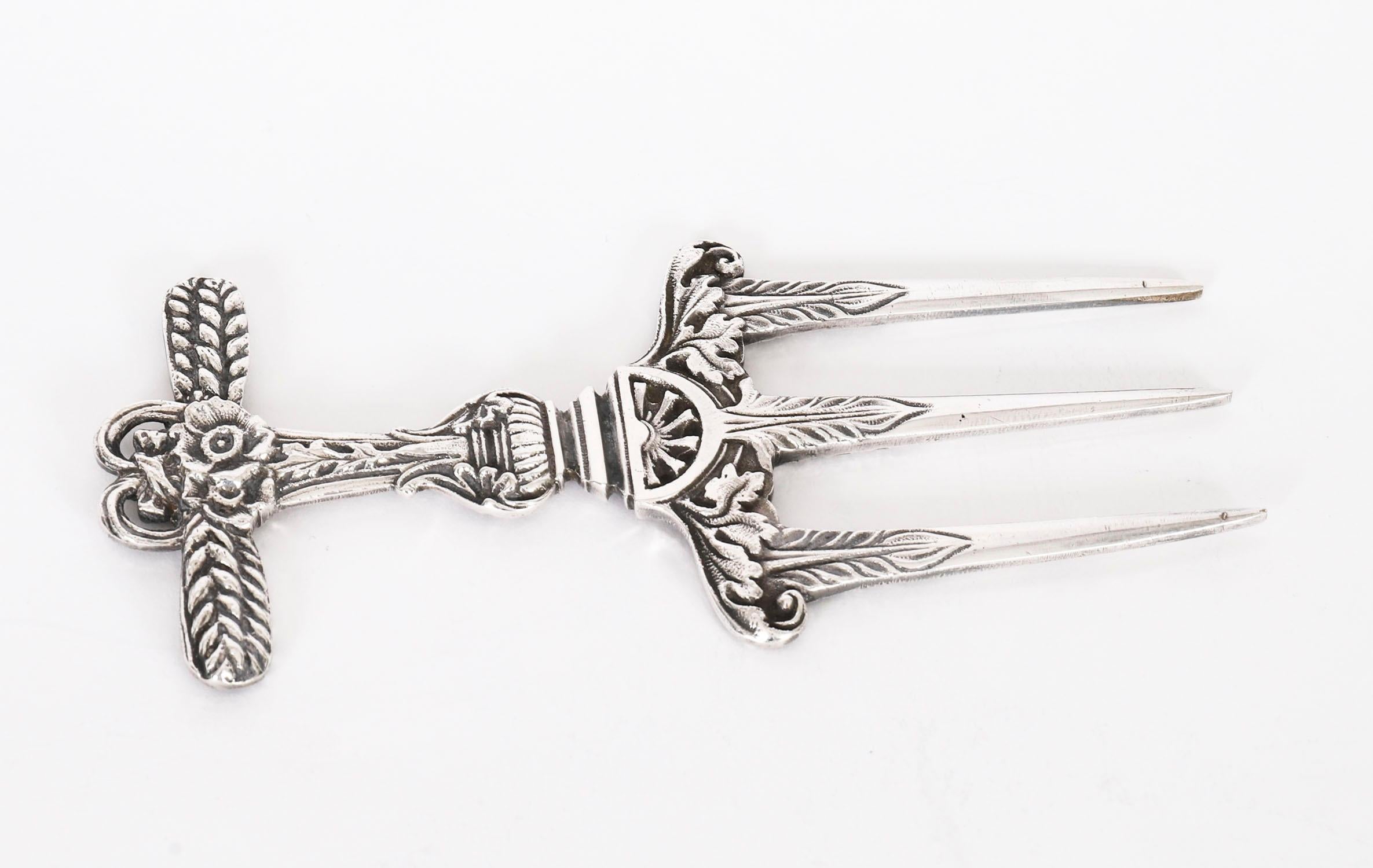 Antike viktorianische Silberplatte Brotgabel CIRCA 1870 im Angebot 2