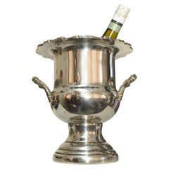 Antique Victorian Silver Plate Campagna Wine Bottle Holder With Twin Handles