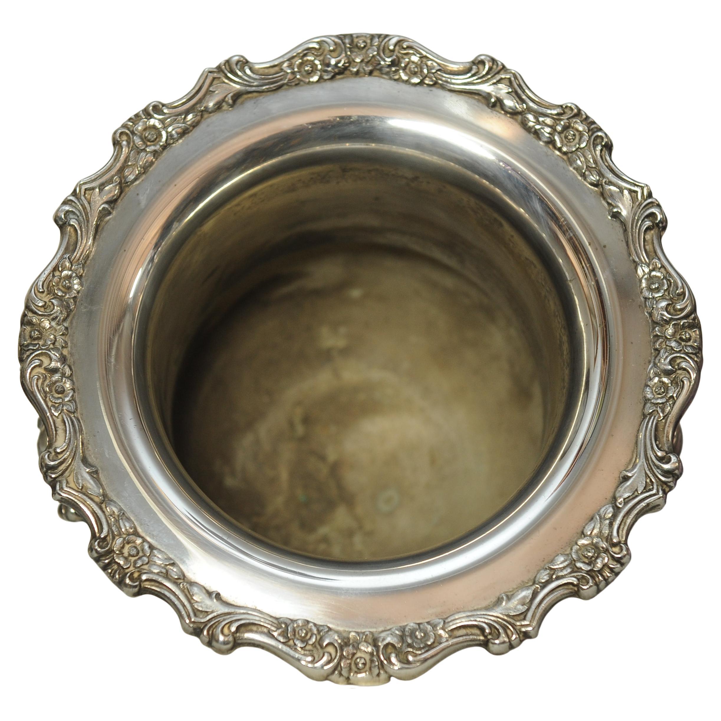 Antiguo Portabotellas Campagna Victoriano de Plata con Asas Gemelas Chapado en venta