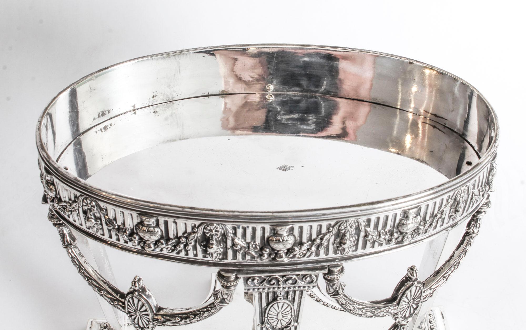 Antique Victorian Silver Plate Centrepiece by Horace Woodward and Co., 1876 9