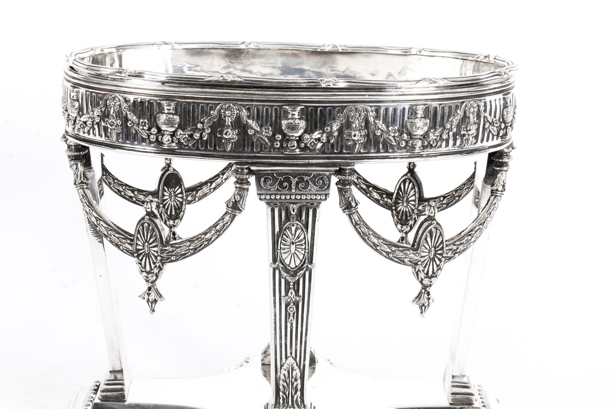 English Antique Victorian Silver Plate Centrepiece by Horace Woodward and Co., 1876