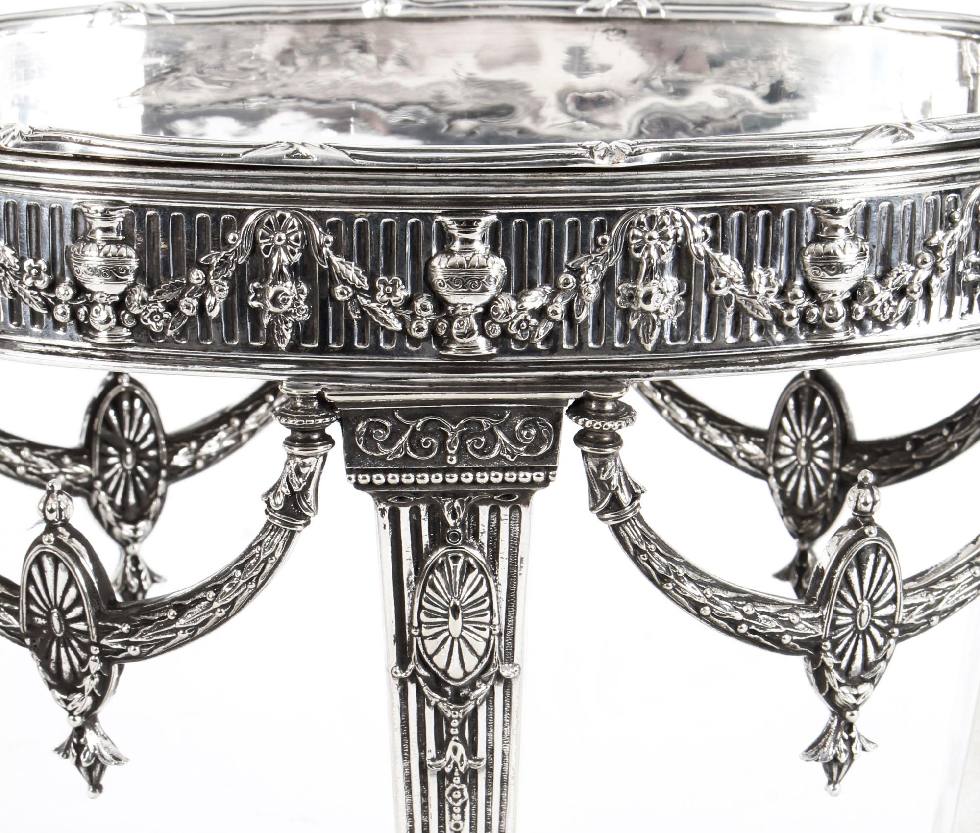 Late 19th Century Antique Victorian Silver Plate Centrepiece by Horace Woodward and Co., 1876