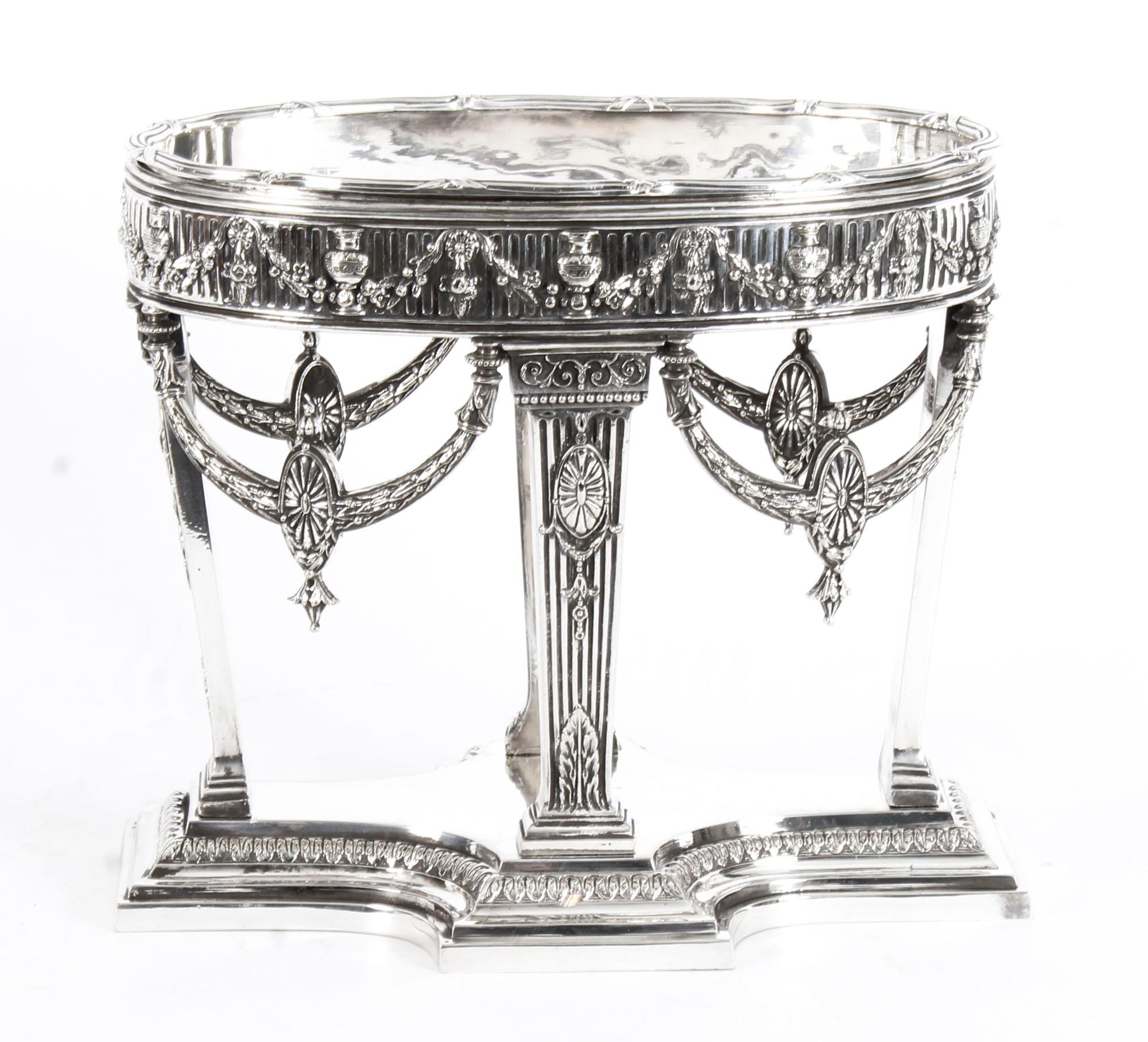 Antique Victorian Silver Plate Centrepiece by Horace Woodward and Co., 1876 3