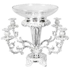 Antique Victorian Silver Plate Centrepiece Candelabra, 19th Century