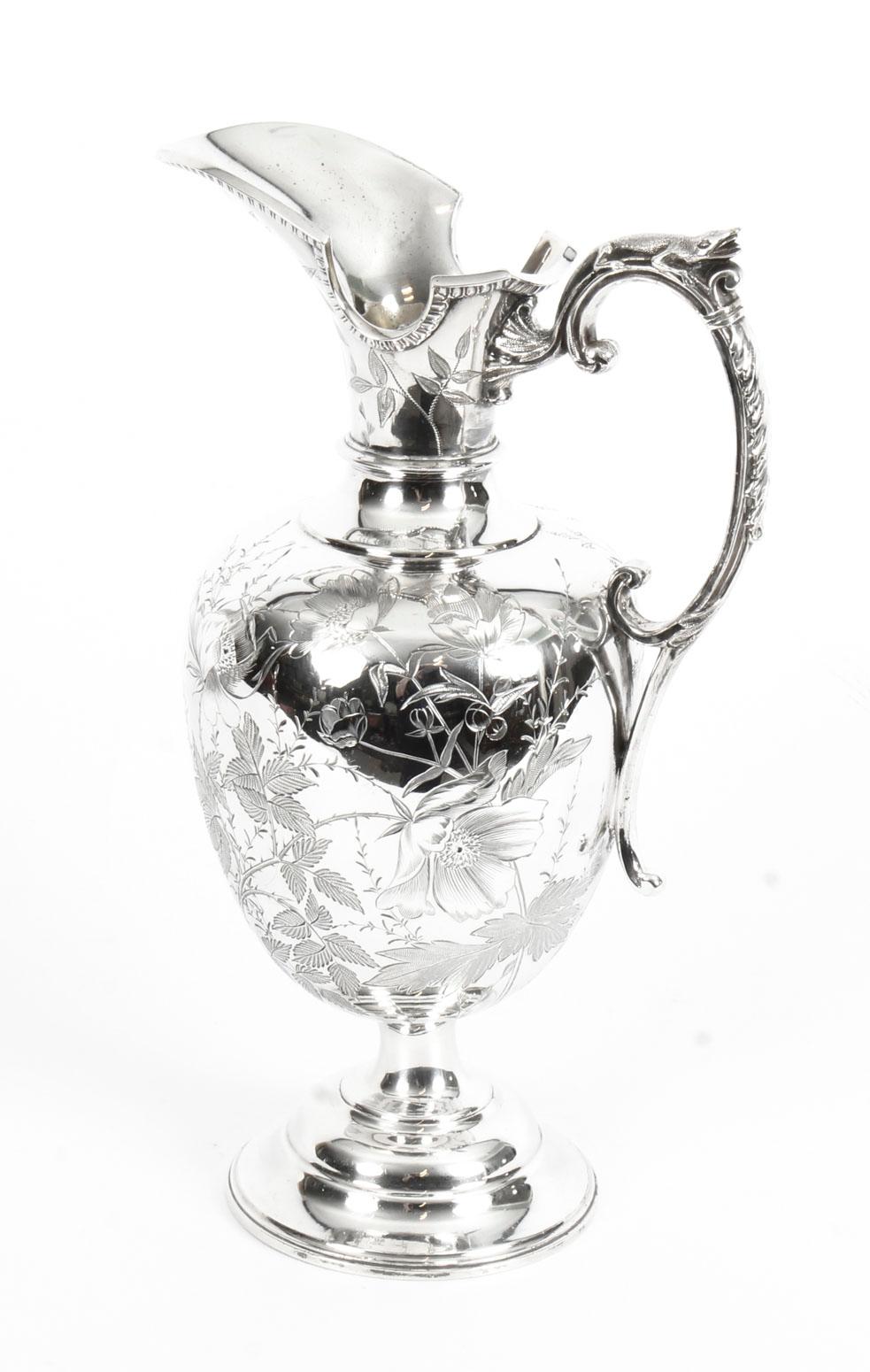 Antique Victorian Silver Plate Claret Jug by Atkin Brothers, 19th Century 5