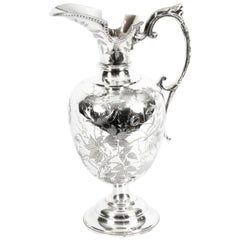 Antique Victorian Silver Plate Claret Jug by Atkin Brothers, 19th Century