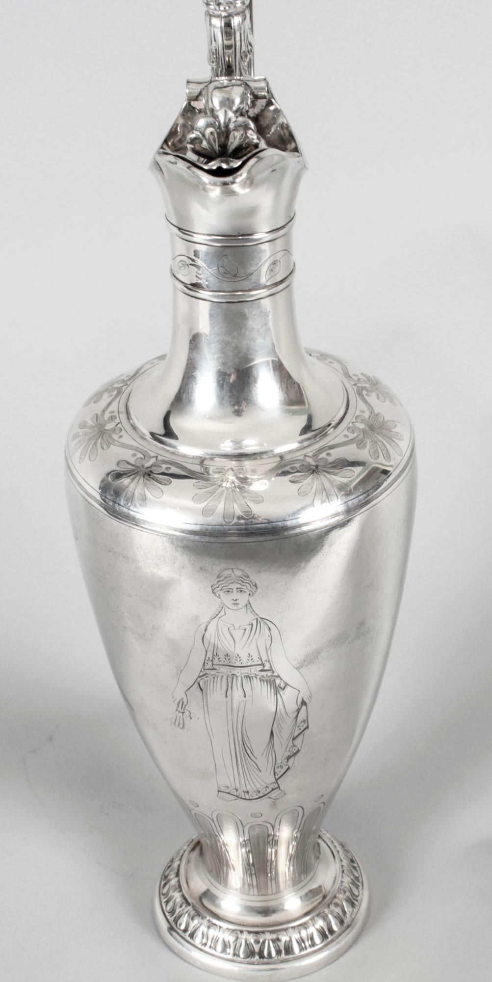 Antique Victorian Silver Plate Claret Jug by Elkington, 19th Century For Sale 2