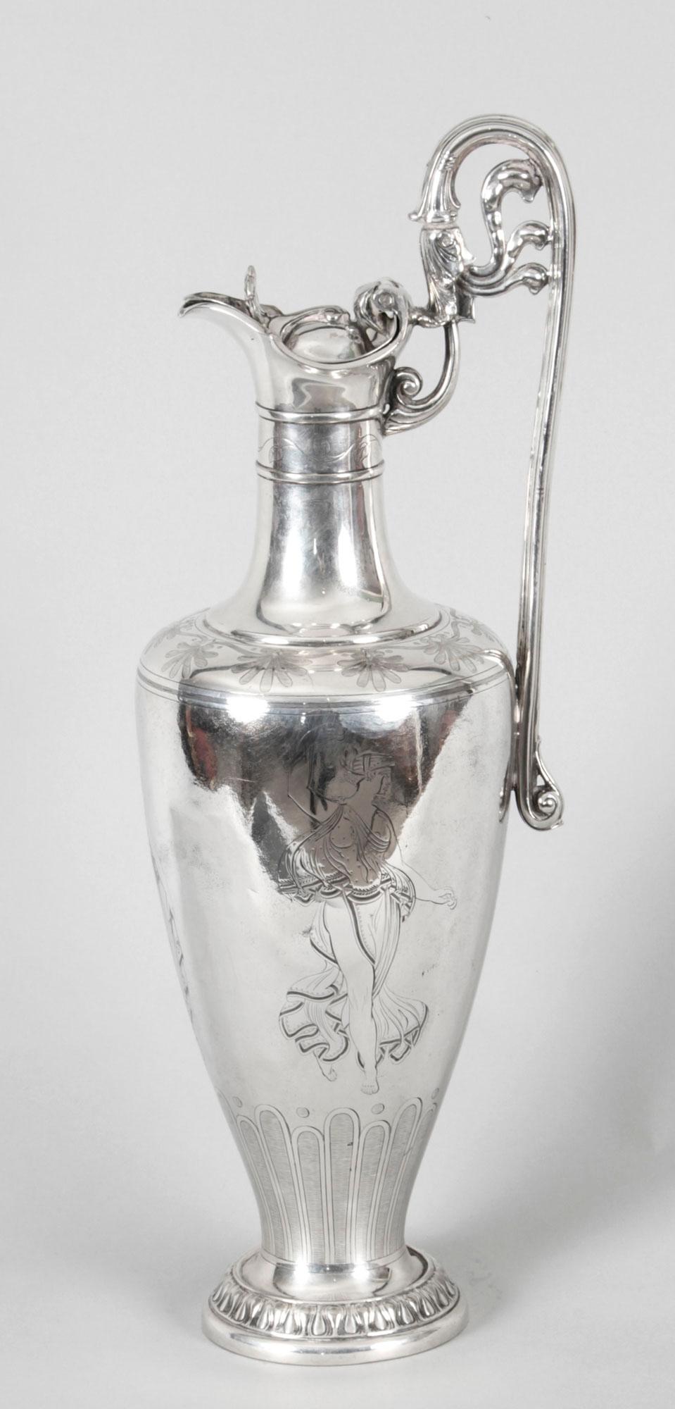 Pichet à vin victorien ancien en métal argenté par Elkington, 19ème siècle en vente 12
