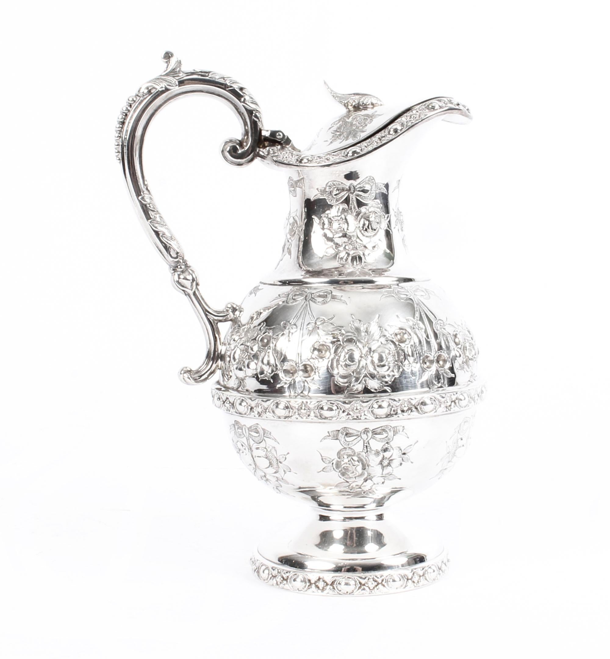 Antique Victorian Silver Plate Claret Jug by Martin Hall, 19th Century 4