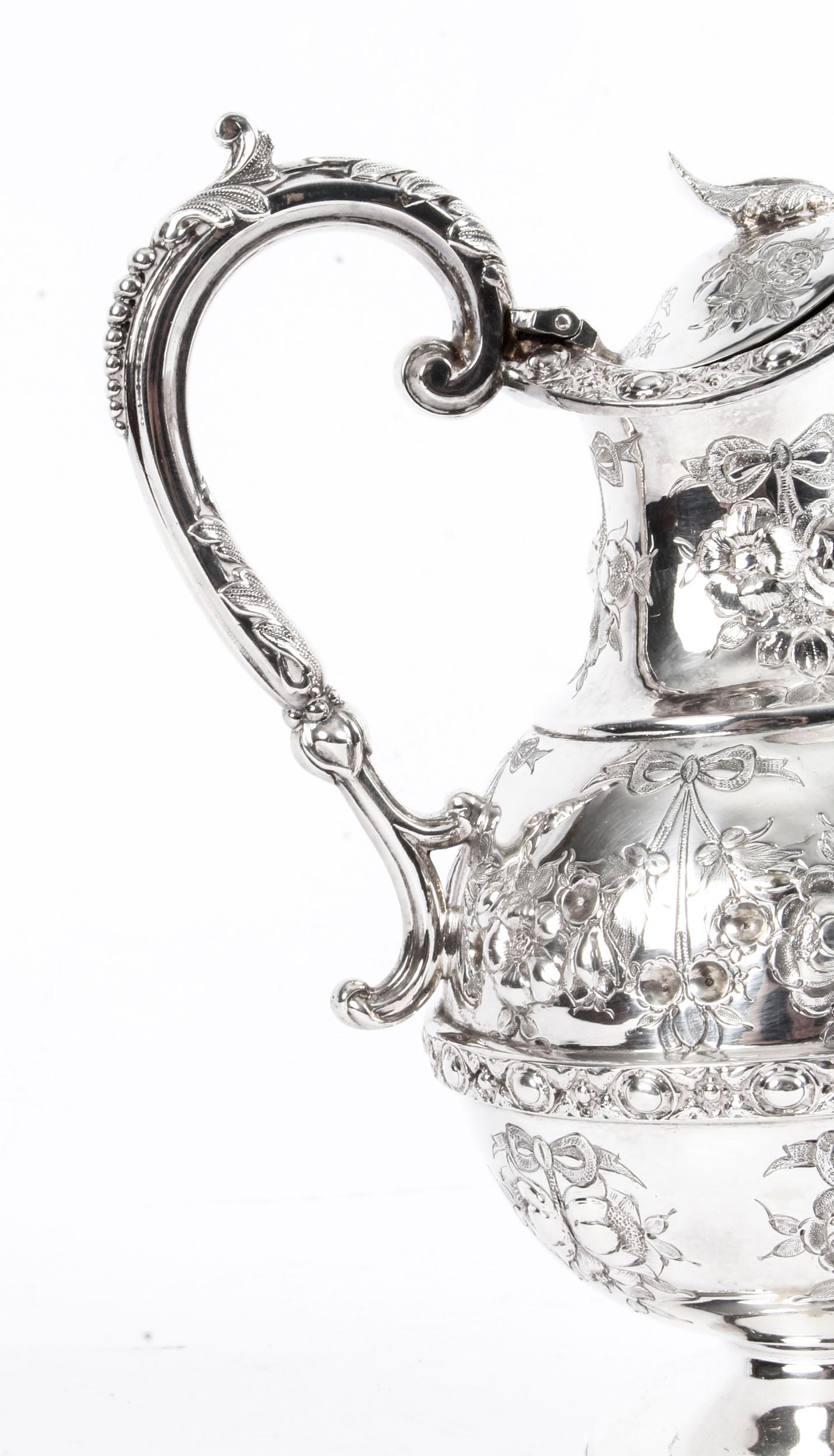 Antique Victorian Silver Plate Claret Jug by Martin Hall, 19th Century 1