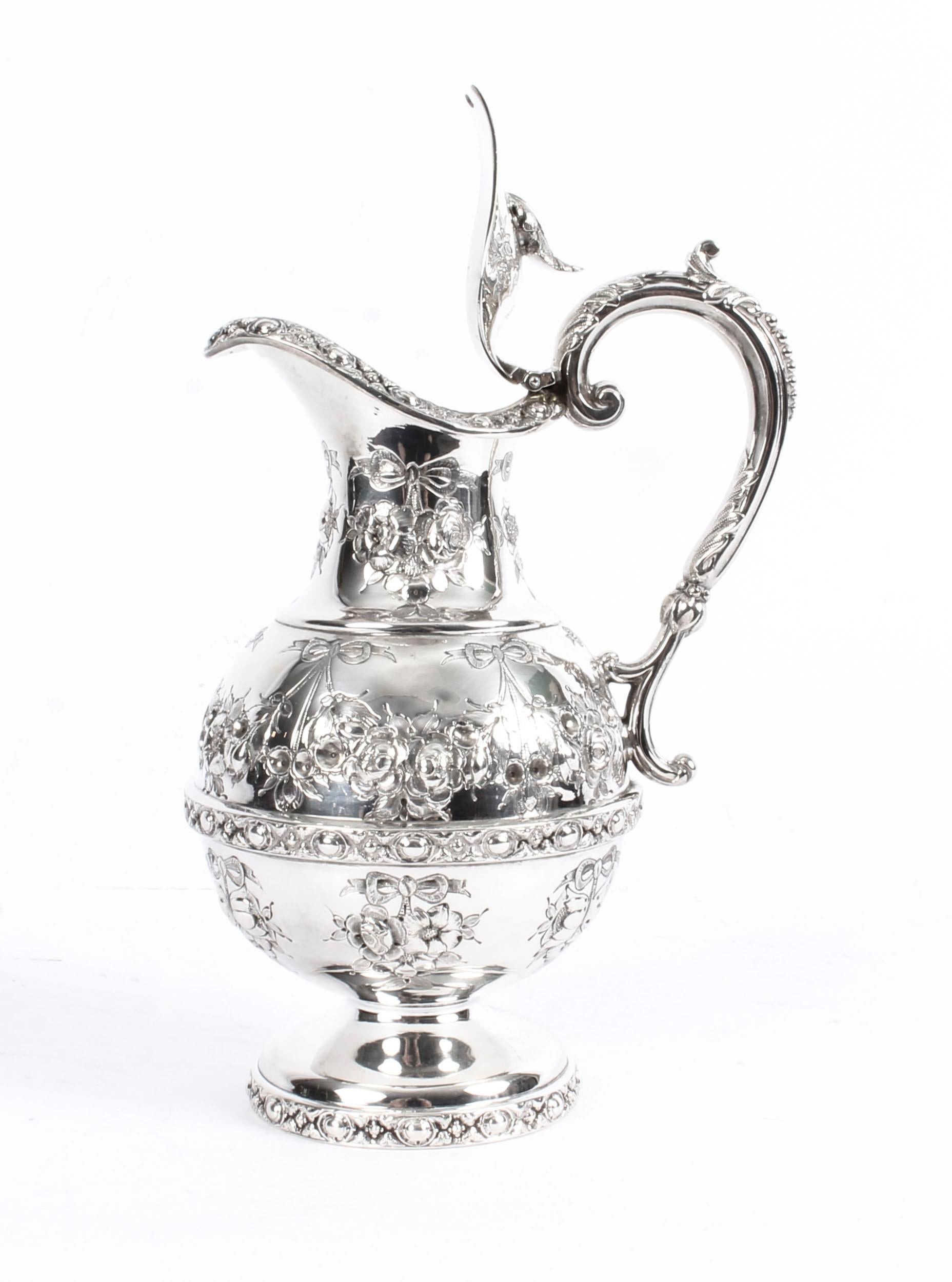 Antique Victorian Silver Plate Claret Jug by Martin Hall, 19th Century 3