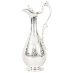 Antique Victorian Silver Plate Claret Jug Neptune Rowing Club, 19th Century