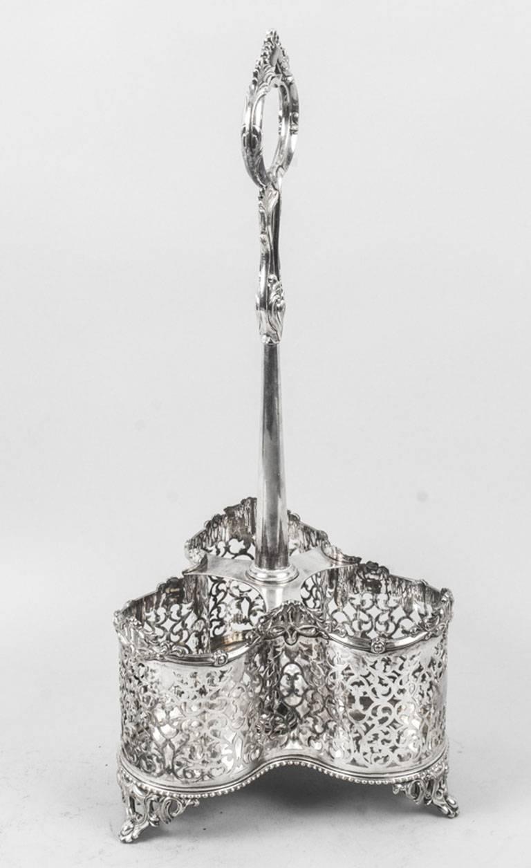 Antike viktorianische Silberplatte Dekanter Stand Likör Caddy 19 6