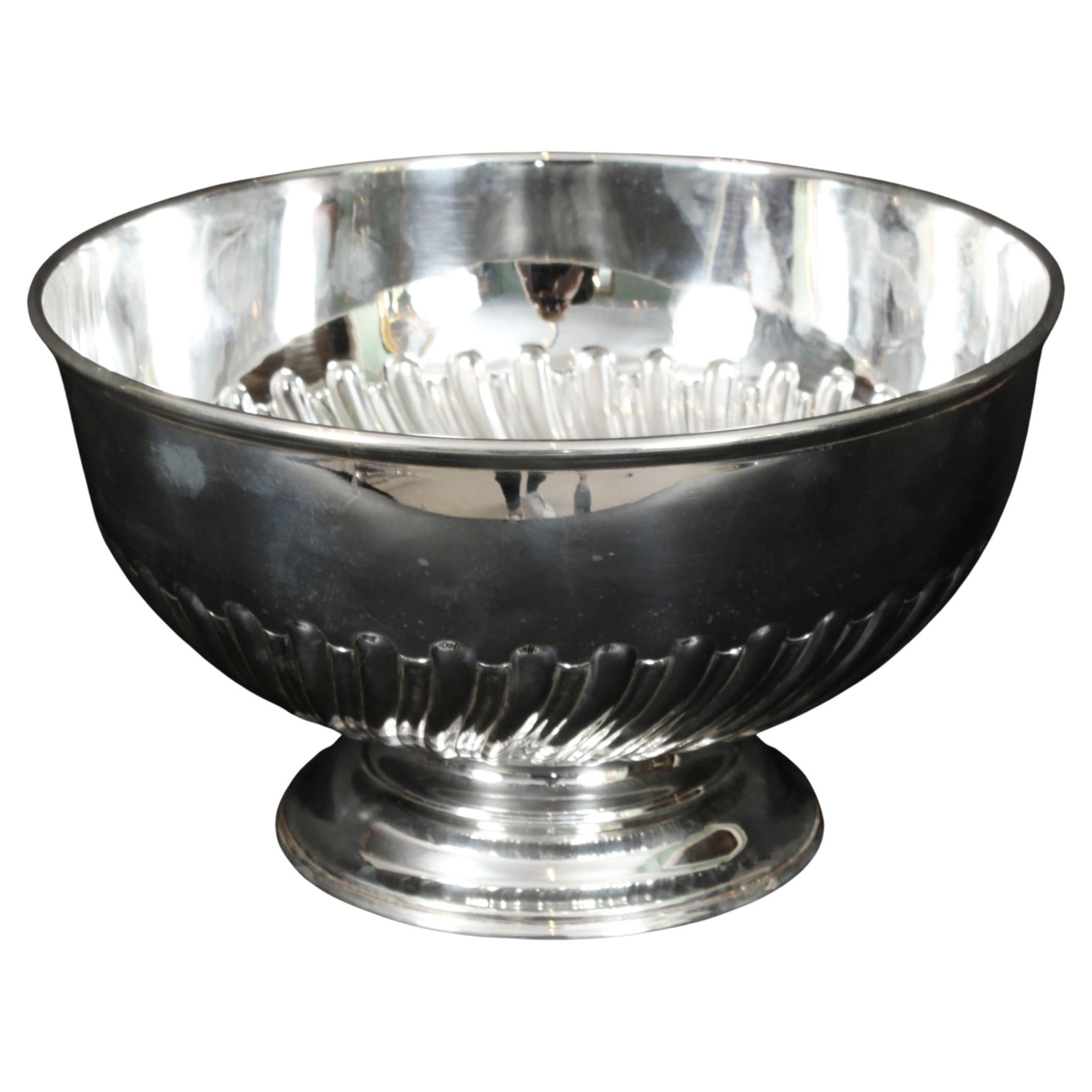 Antique Victorian Silver Plate on Copper Punch Bowl / wine Cooler 19th C For Sale