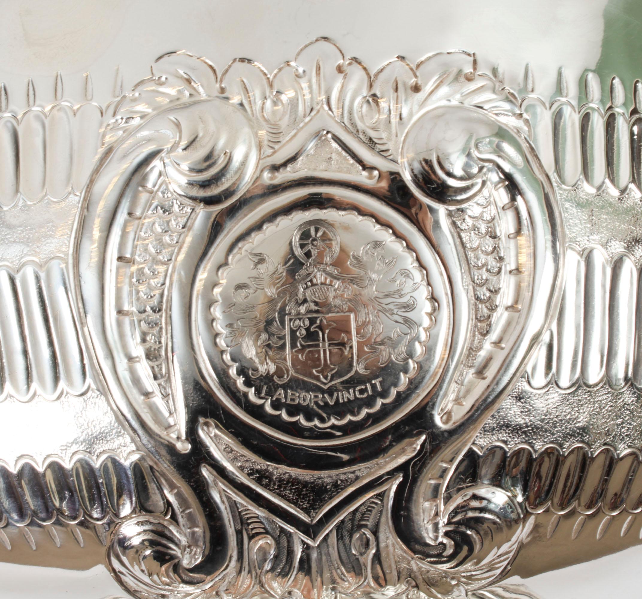 Mid-19th Century Antique Victorian Silver Plate on Copper Punch Bowl / wine Cooler 19th Century