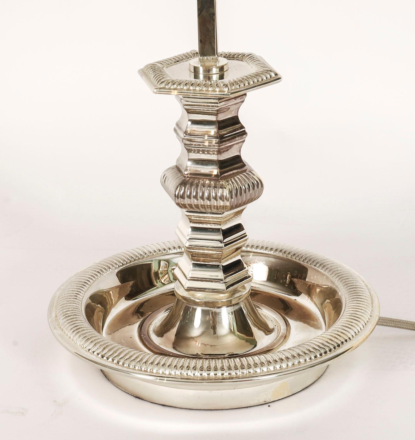 Antique Victorian Silver Plate Rise & Fall Candelabra Table Lamp 19th Century For Sale 7