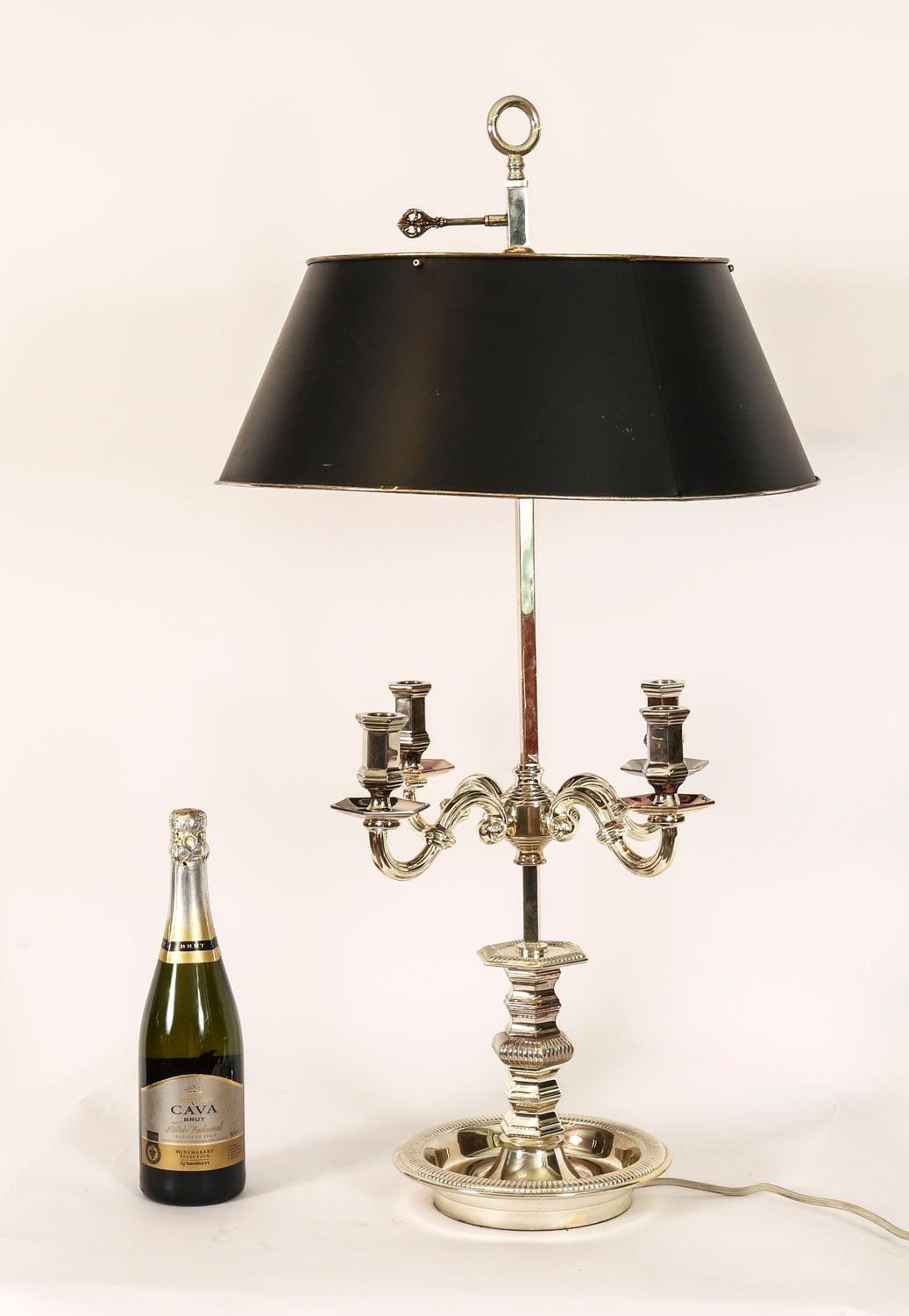 Antique Victorian Silver Plate Rise & Fall Candelabra Table Lamp 19th Century For Sale 9