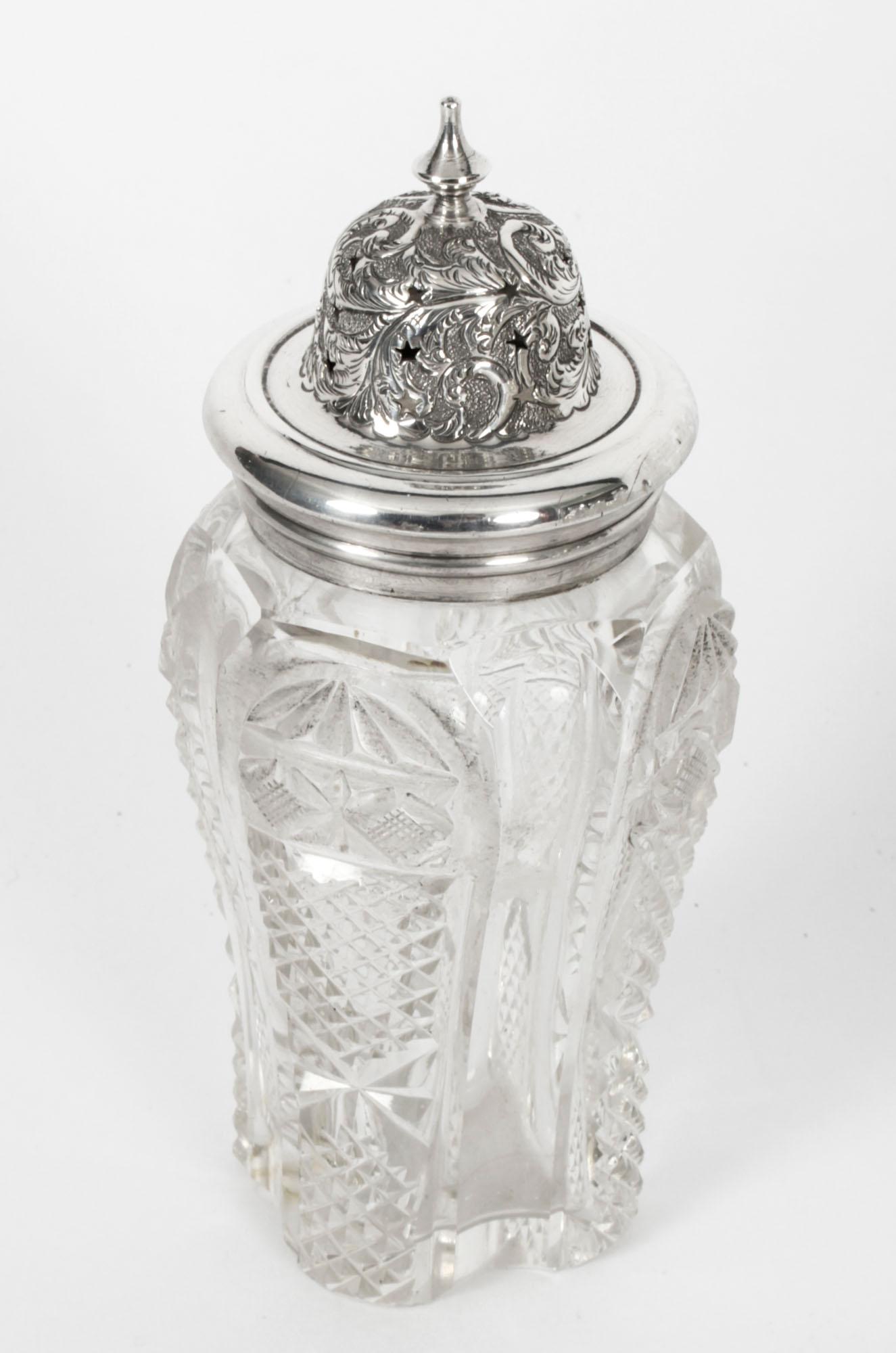 Antique Victorian Silver Plated 8 Bottle Cruet Set Walker & Hall, 19th Century 8