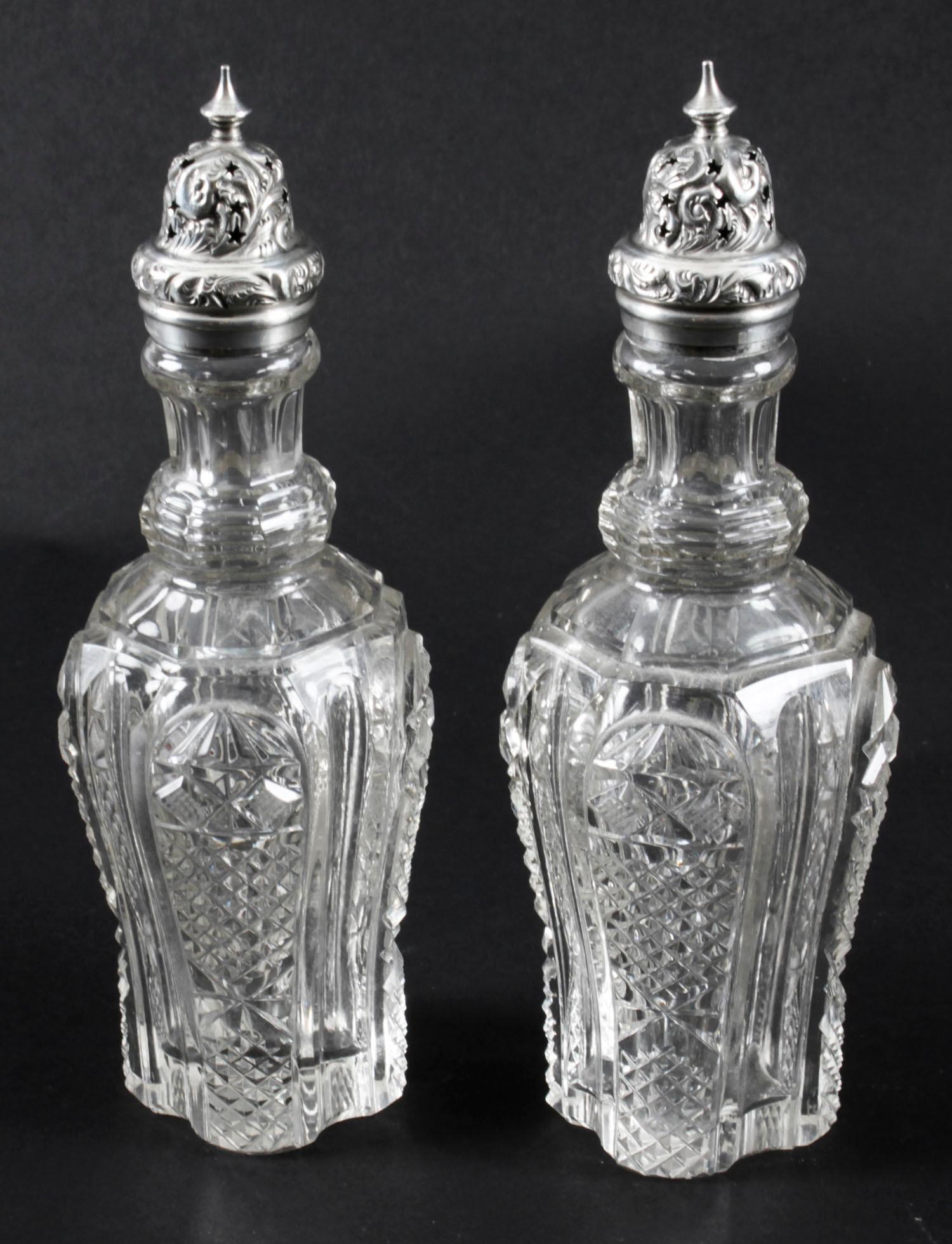 Antique Victorian Silver Plated 8 Bottle Cruet Set Walker & Hall, 19th Century 13
