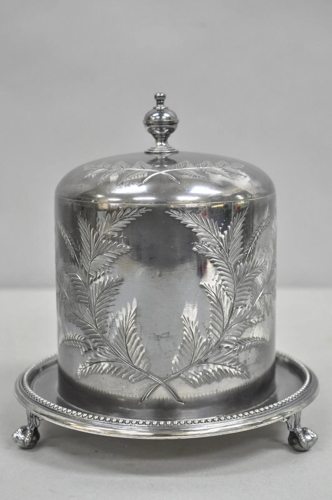 Antike viktorianische versilberte Keksdose Caddy von James Deakin & Sons 1890 im Angebot 5