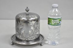 Antigua caja de galletas victoriana chapada en plata de James Deakin & Sons 1890