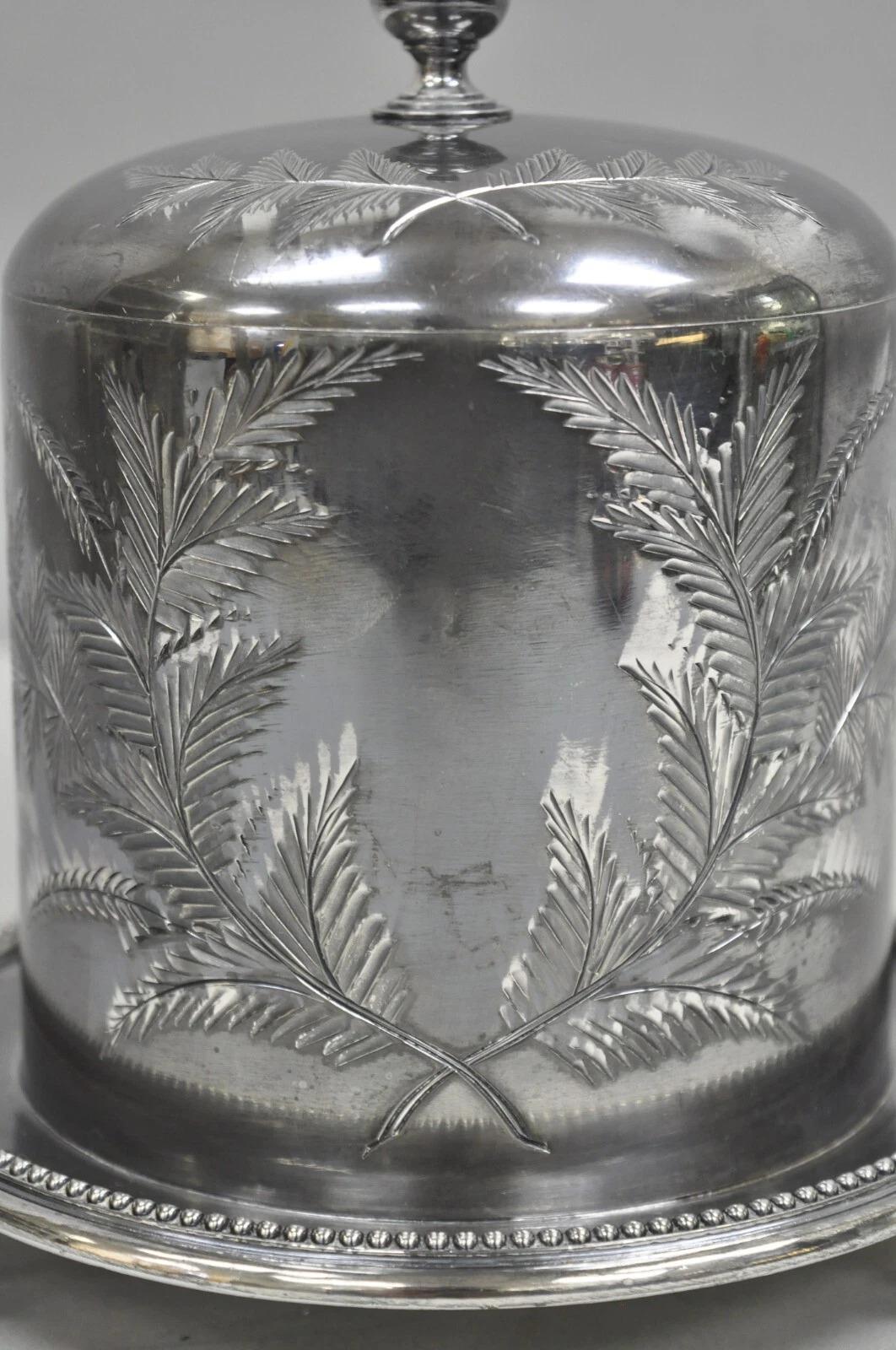 Antike viktorianische versilberte Keksdose Caddy von James Deakin & Sons 1890 im Zustand „Gut“ im Angebot in Philadelphia, PA
