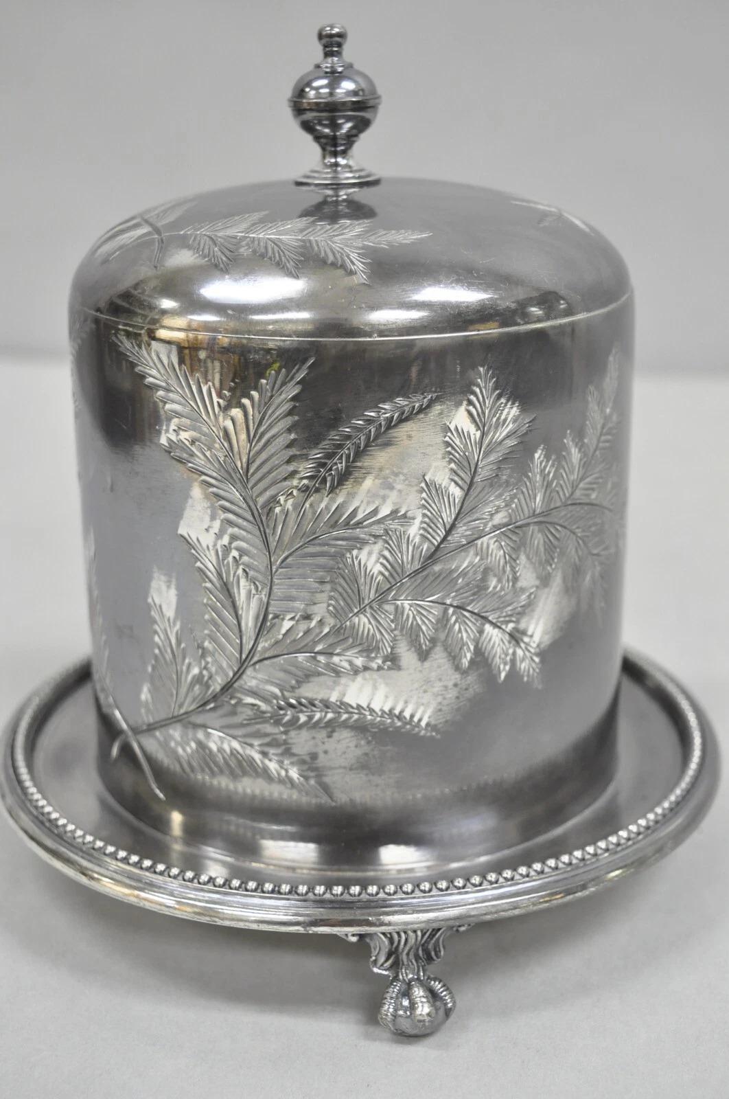 Antike viktorianische versilberte Keksdose Caddy von James Deakin & Sons 1890 (19. Jahrhundert) im Angebot