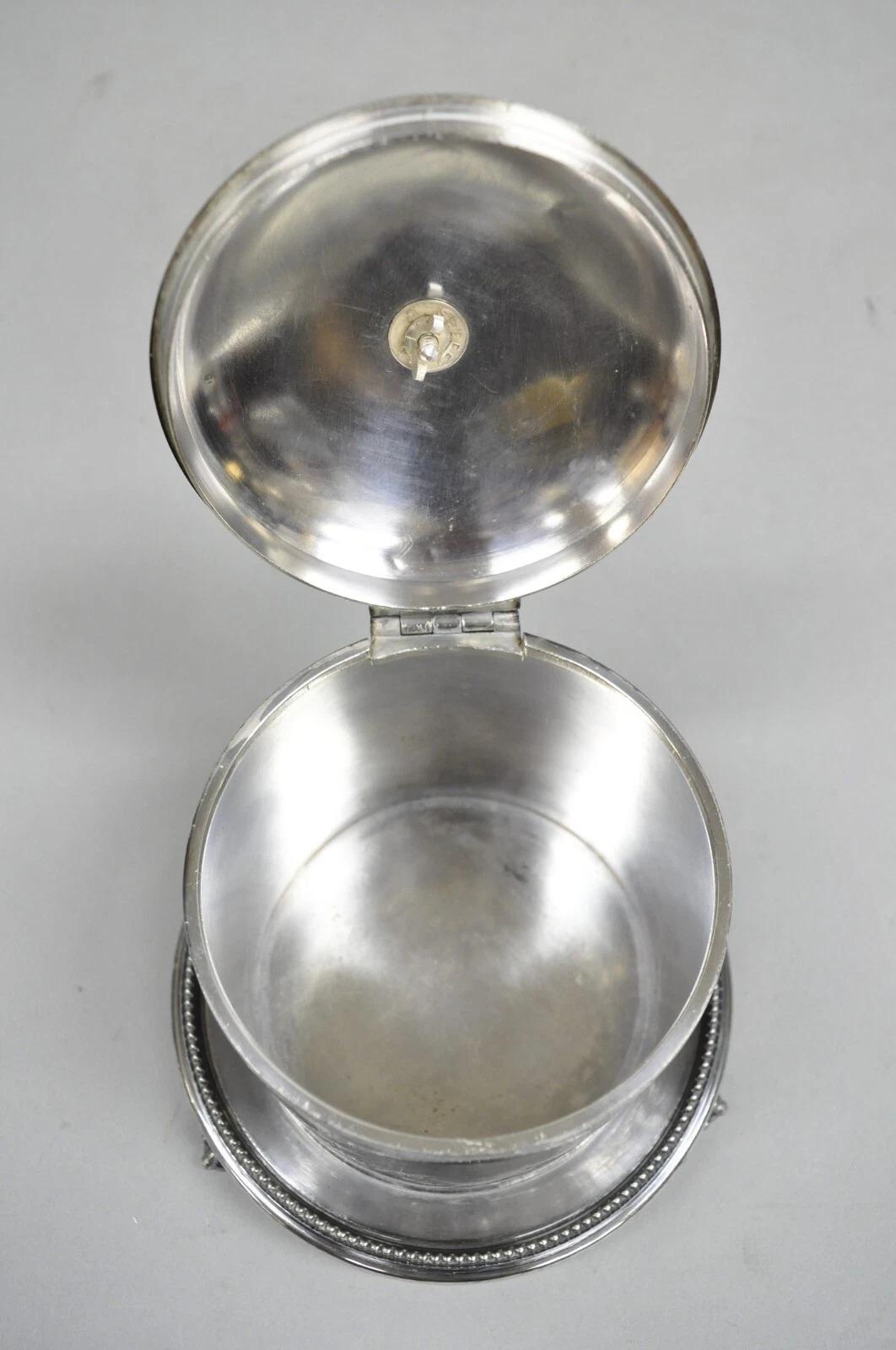 Antike viktorianische versilberte Keksdose Caddy von James Deakin & Sons 1890 (Versilberung) im Angebot