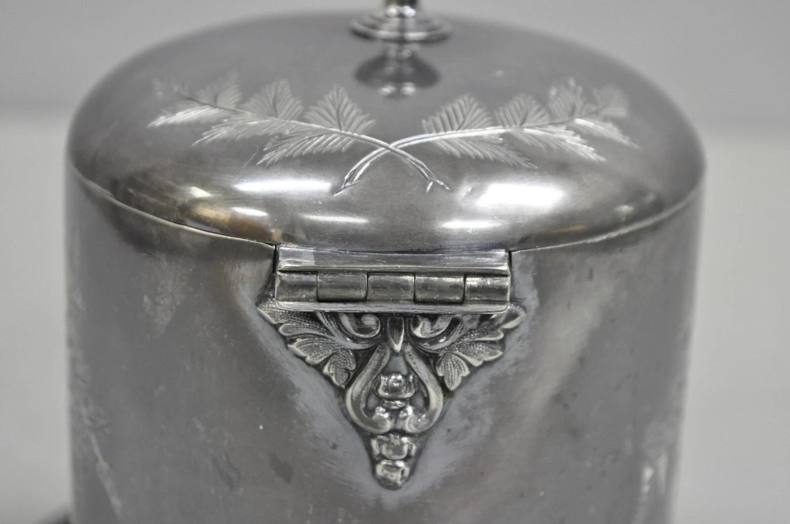 Antike viktorianische versilberte Keksdose Caddy von James Deakin & Sons 1890 im Angebot 2