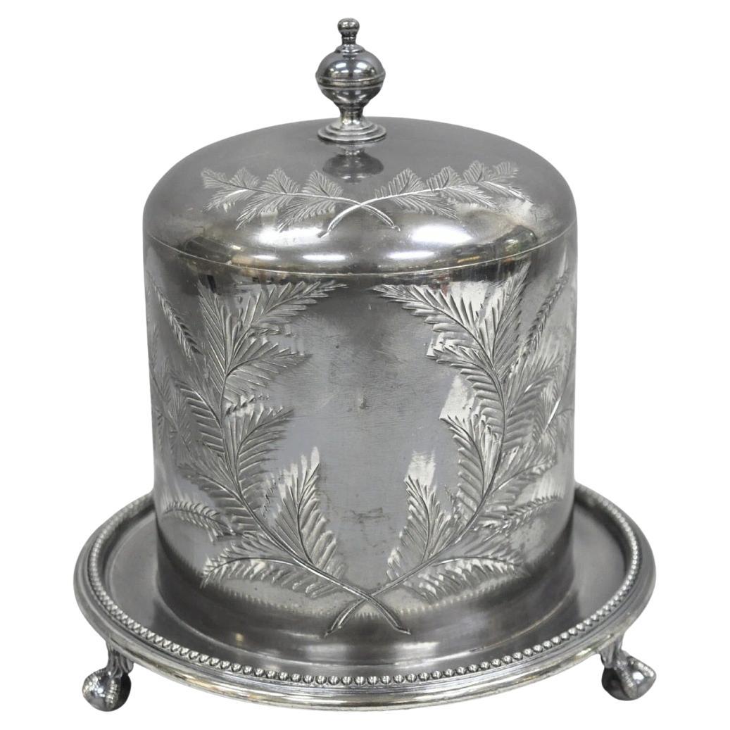 Antike viktorianische versilberte Keksdose Caddy von James Deakin & Sons 1890 im Angebot
