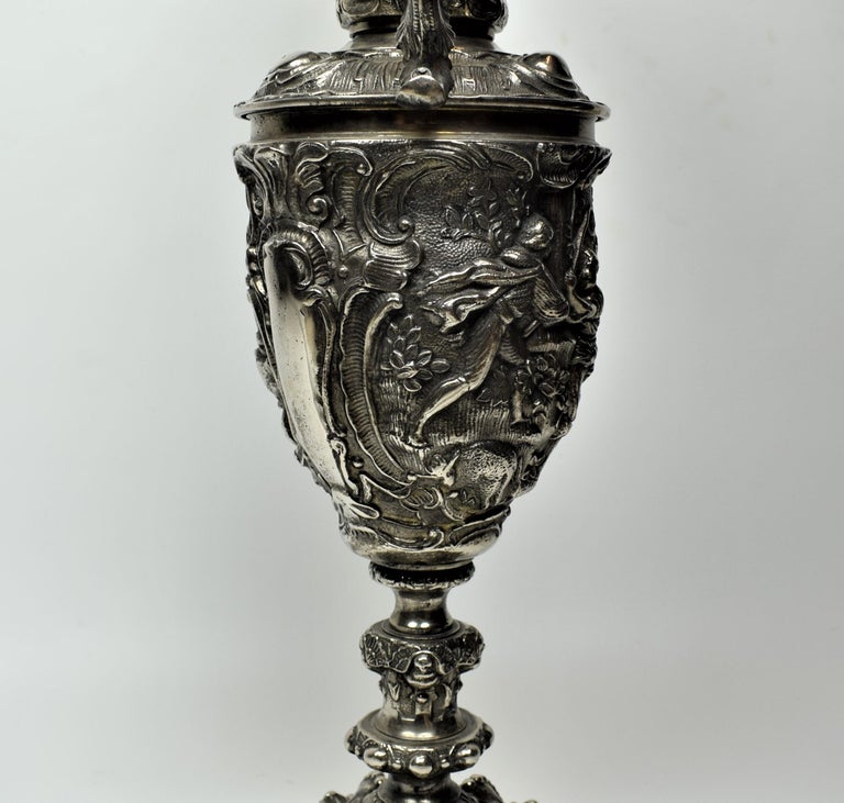 Antique Victorian Silver Plated Brass Wine Ewer, 19th Century For Sale