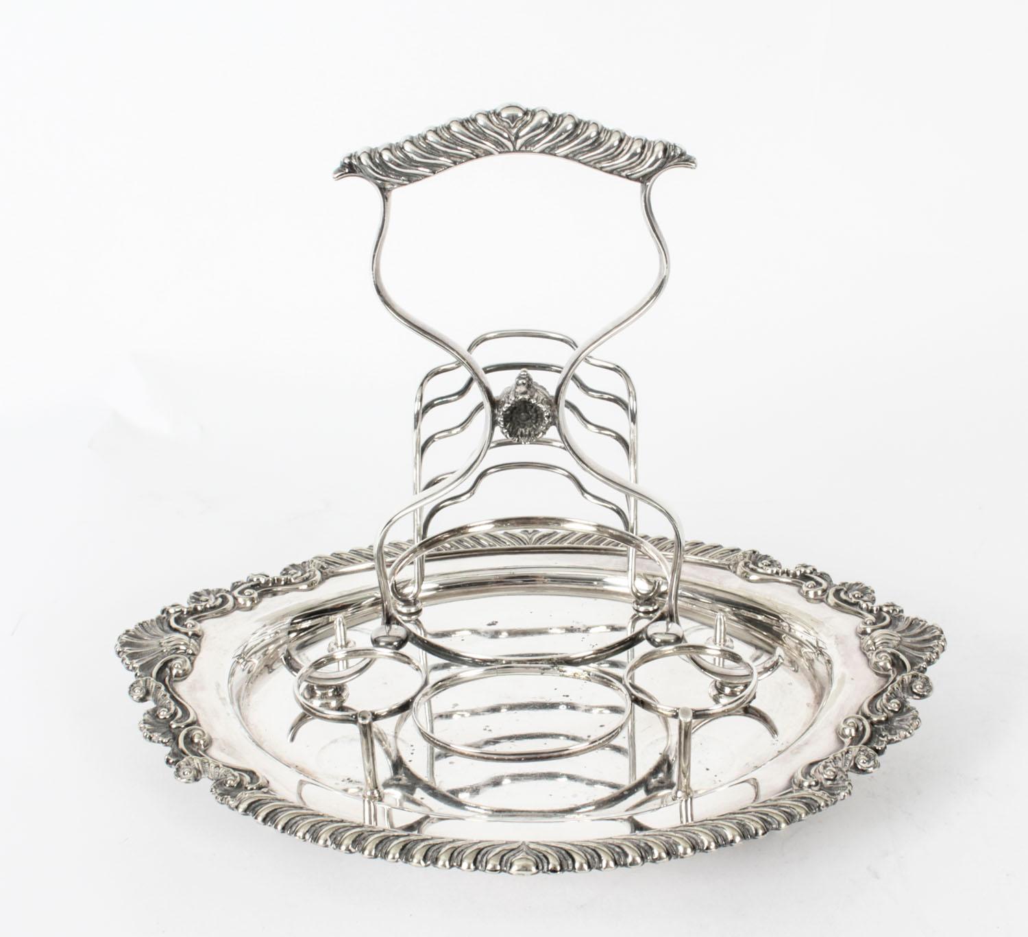 Antique Victorian Silver Plated Breakfast Set Toast Rack, 19th Century 9