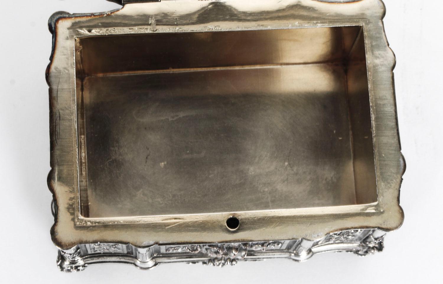 Antique Victorian Silver Plated Casket by Mappin & Webb, 19th Century 2
