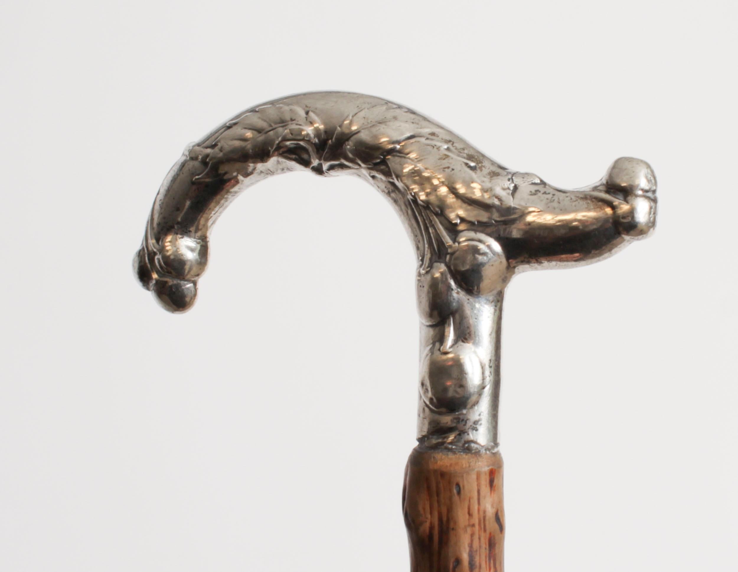 Antique Victorian Silver Plated Child's Walking Stick Cane 19th Century In Good Condition For Sale In London, GB