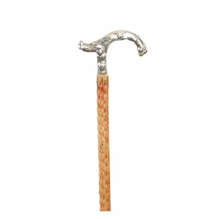Late 19th Century Antique Victorian Silver Plated Child's Walking Stick Cane 19th Century For Sale