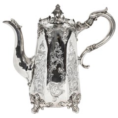 Antique Victorian Silver Plated Coffee Pot, 19th Century
