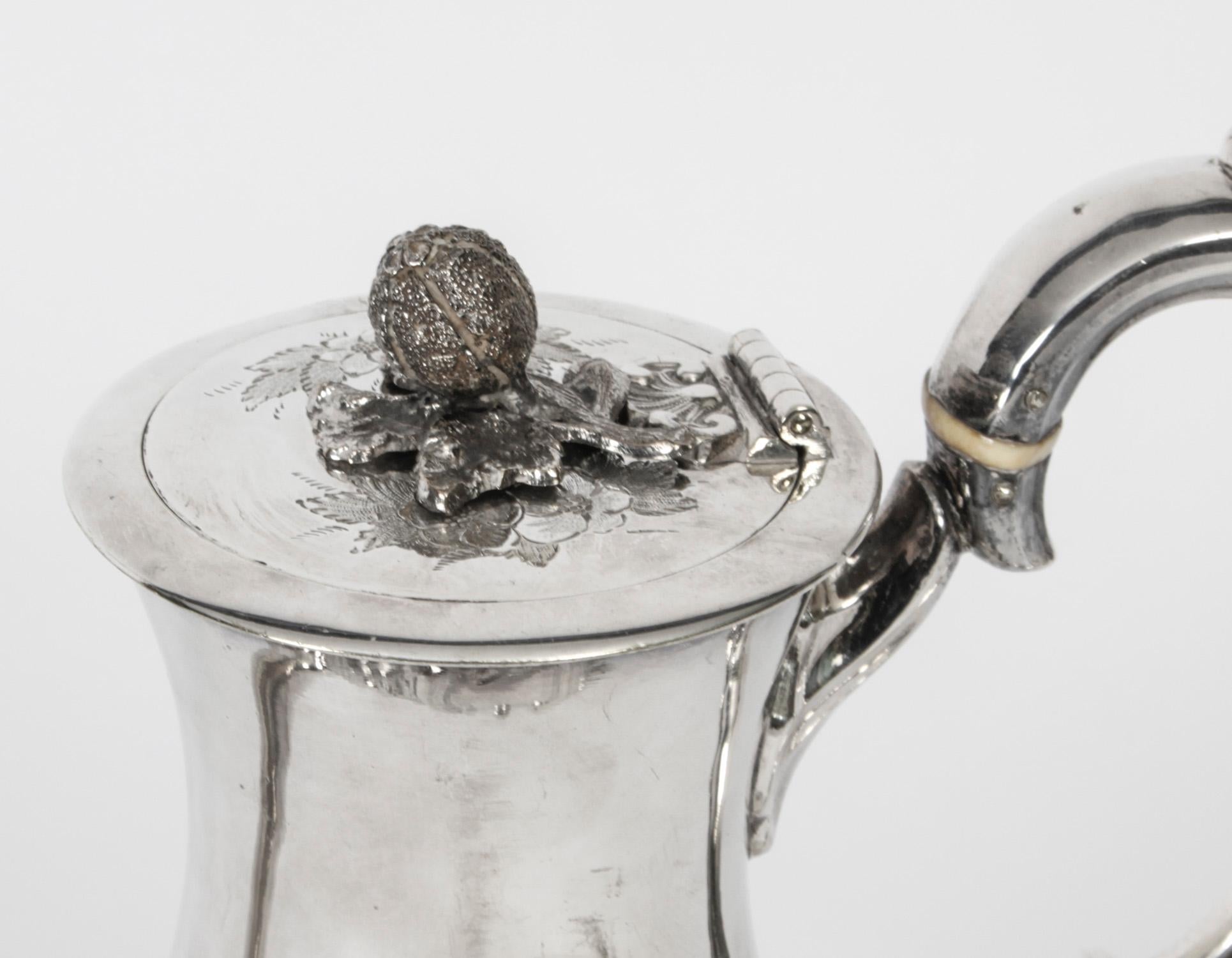English Antique Victorian Silver Plated Coffee Pot Boardman Glossop & Co, 19th Century For Sale