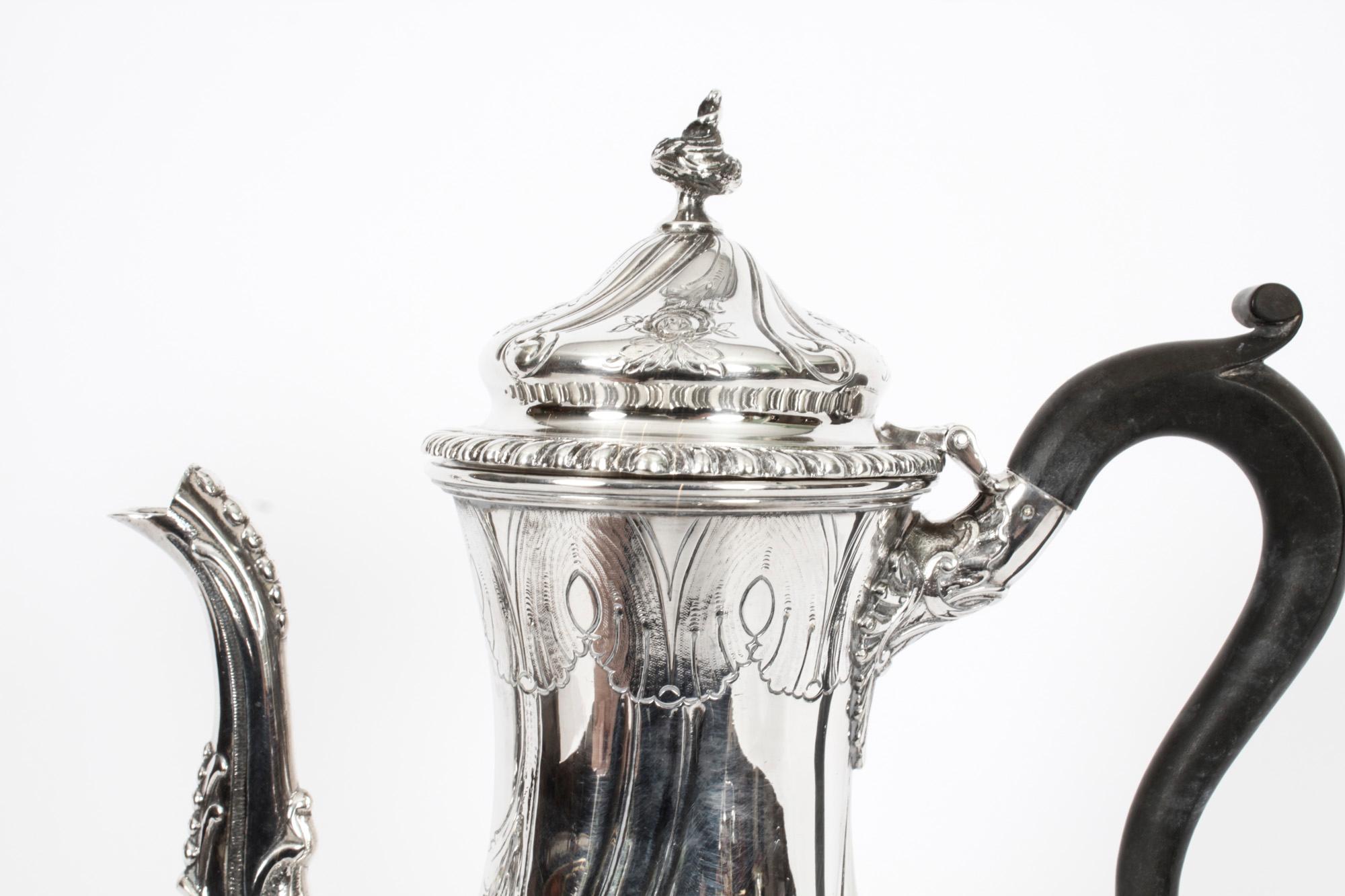 Antique Victorian Silver Plated Coffee Pot Elkington & Co 19th C 6