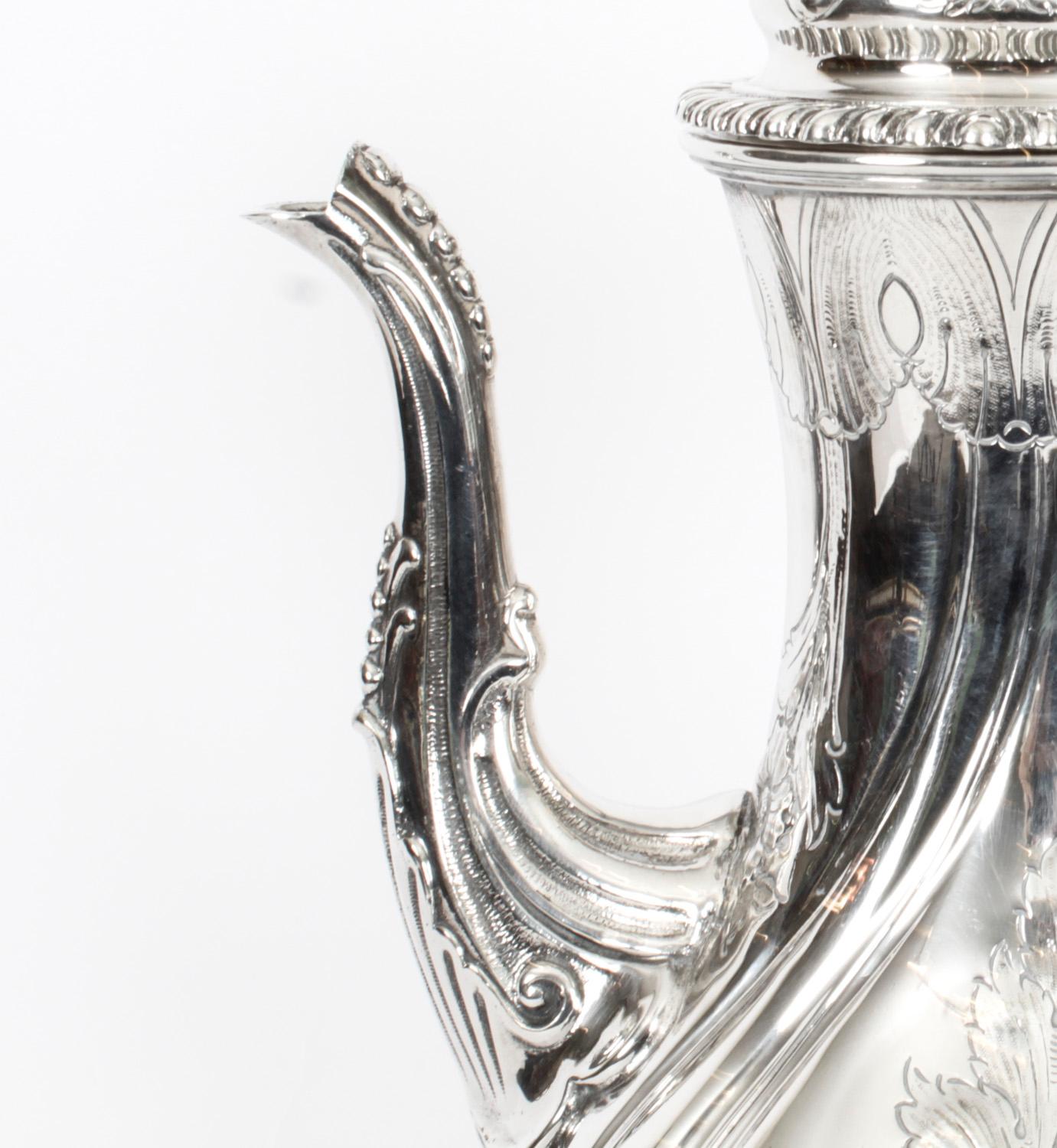 Antique Victorian Silver Plated Coffee Pot Elkington & Co 19th C 7