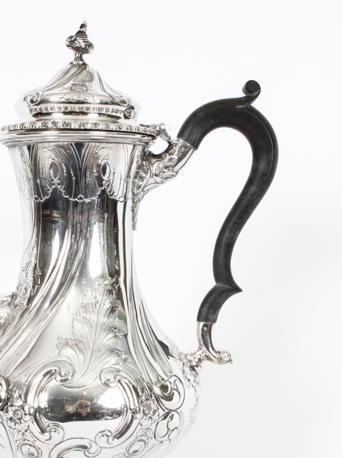 Antique Victorian Silver Plated Coffee Pot Elkington & Co 19th C 8