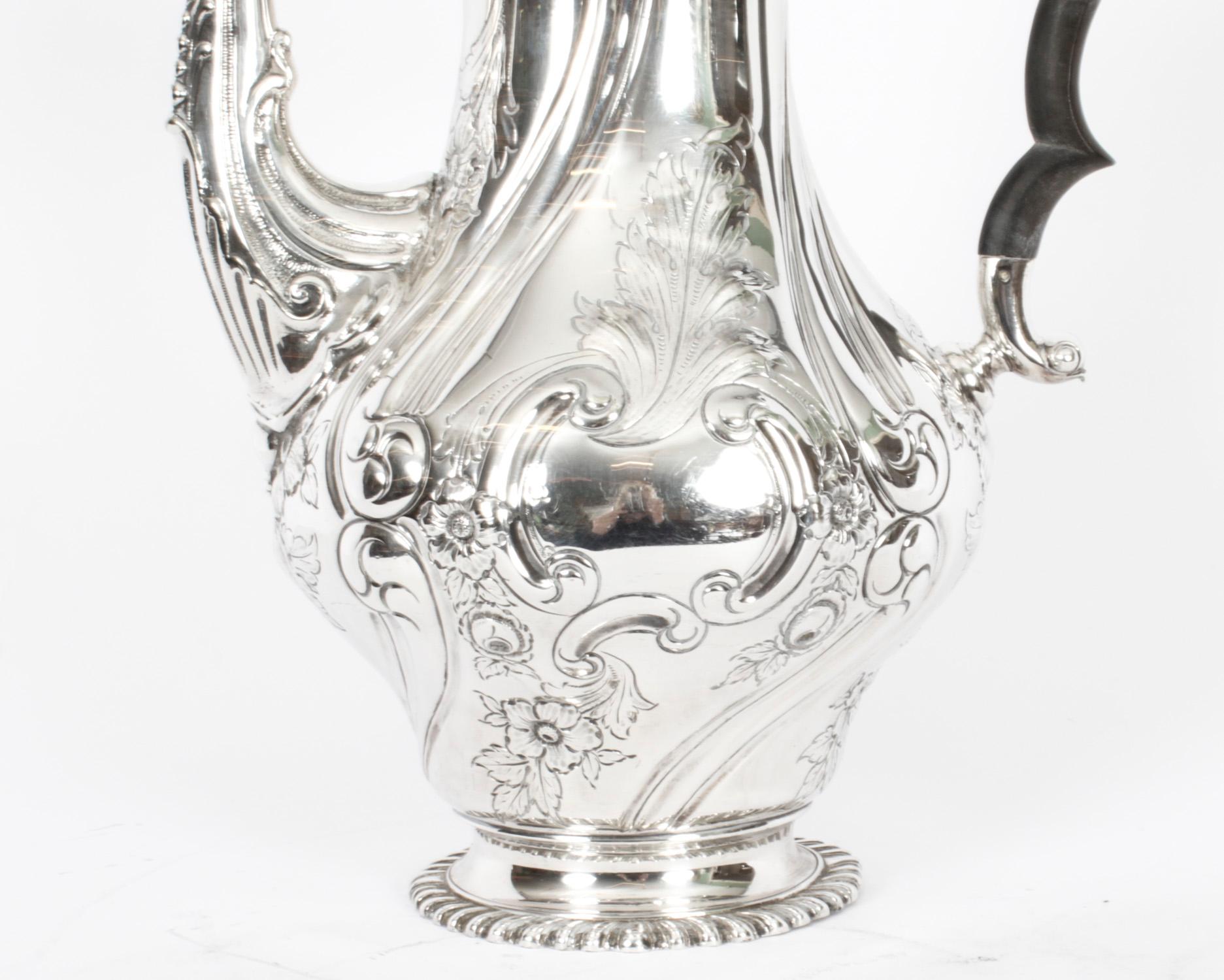 Antique Victorian Silver Plated Coffee Pot Elkington & Co 19th C 10