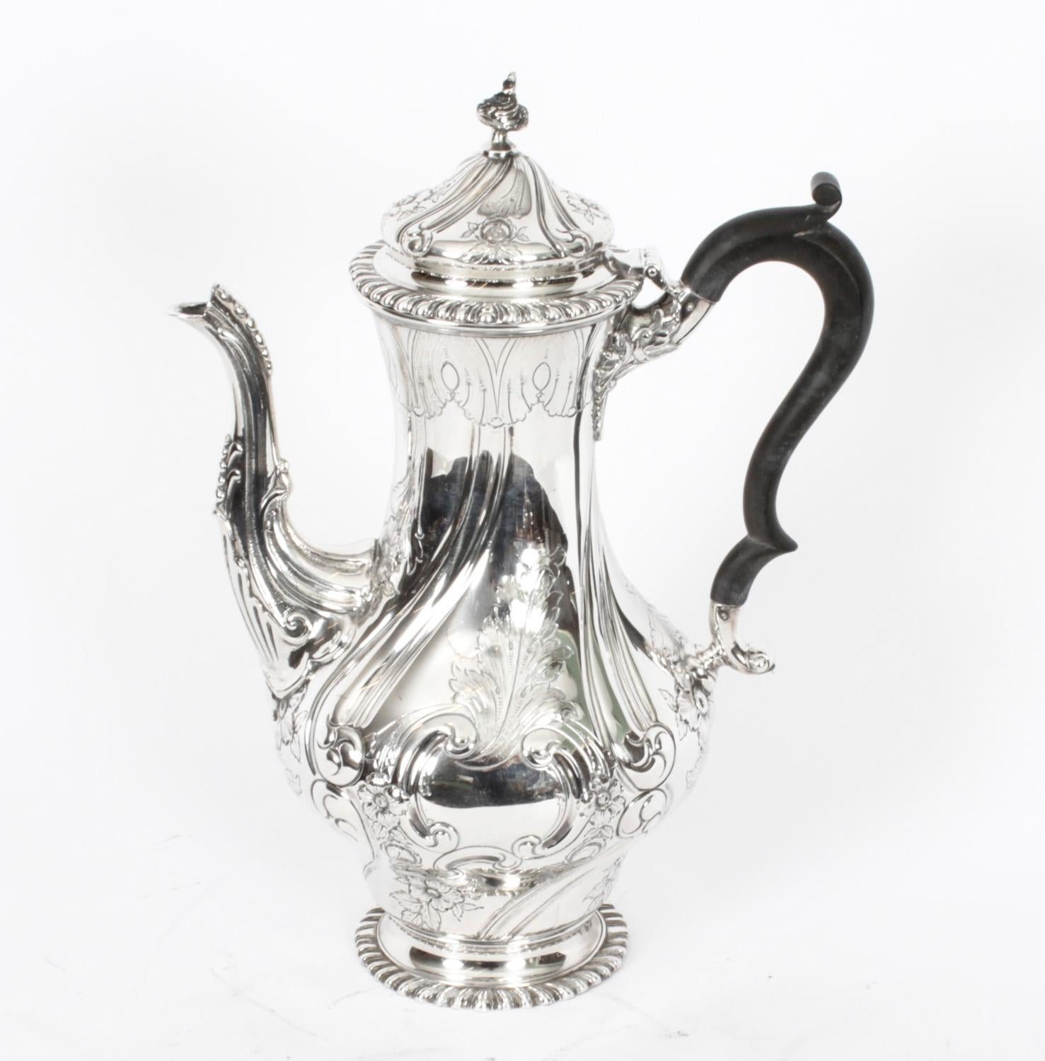 Antique Victorian Silver Plated Coffee Pot Elkington & Co 19th C 11