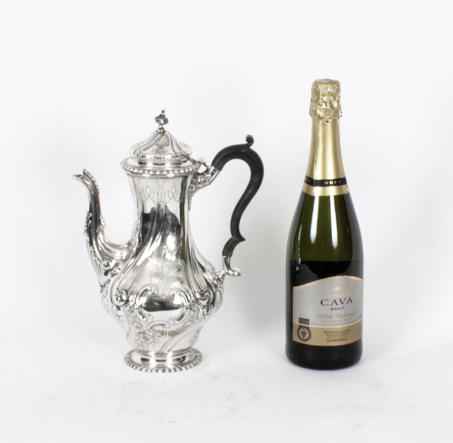 Antique Victorian Silver Plated Coffee Pot Elkington & Co 19th C 12