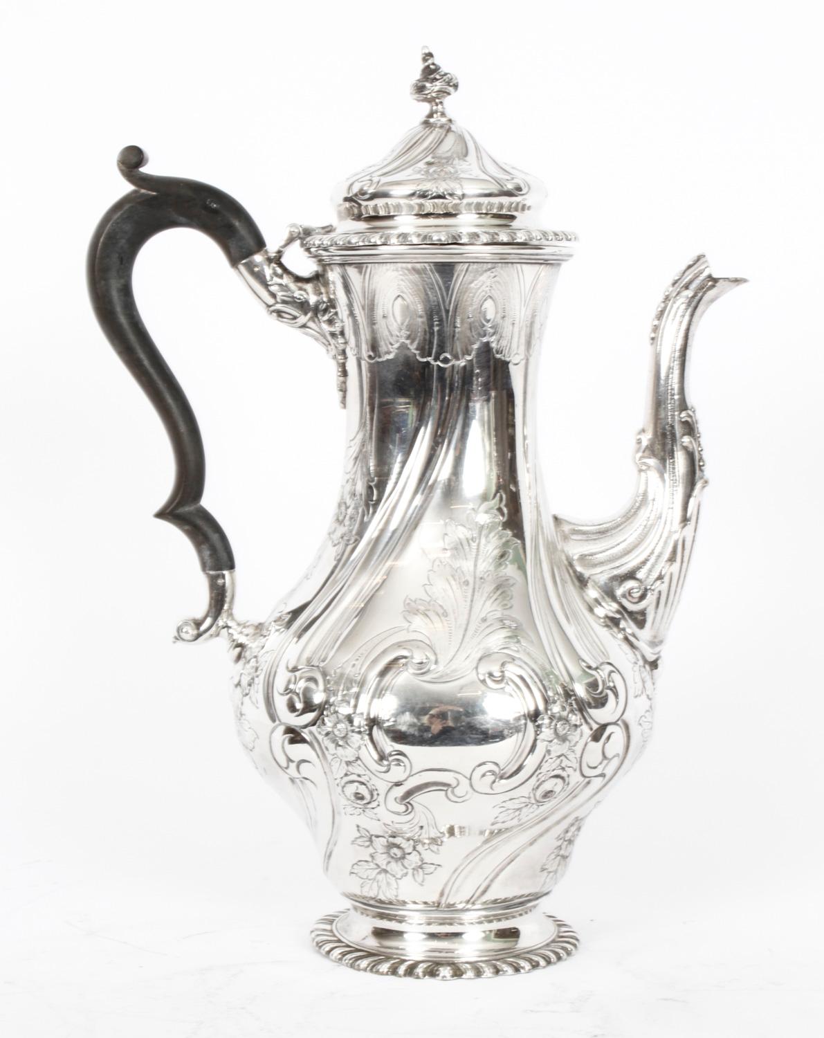 Antique Victorian Silver Plated Coffee Pot Elkington & Co 19th C 14
