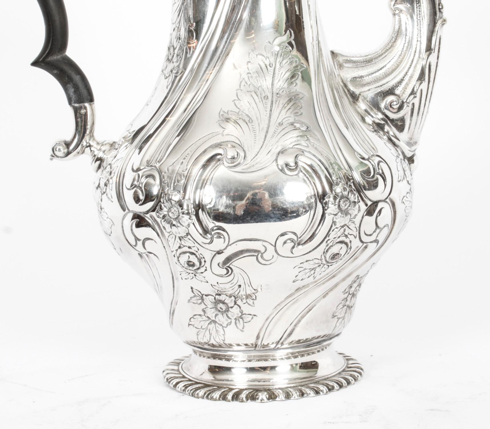 Late 19th Century Antique Victorian Silver Plated Coffee Pot Elkington & Co 19th C