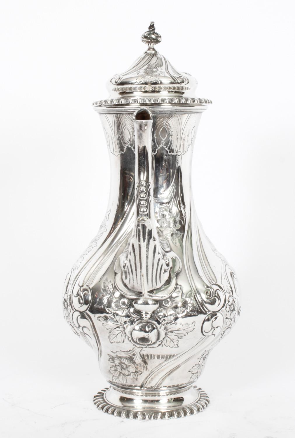 Antique Victorian Silver Plated Coffee Pot Elkington & Co 19th C 3