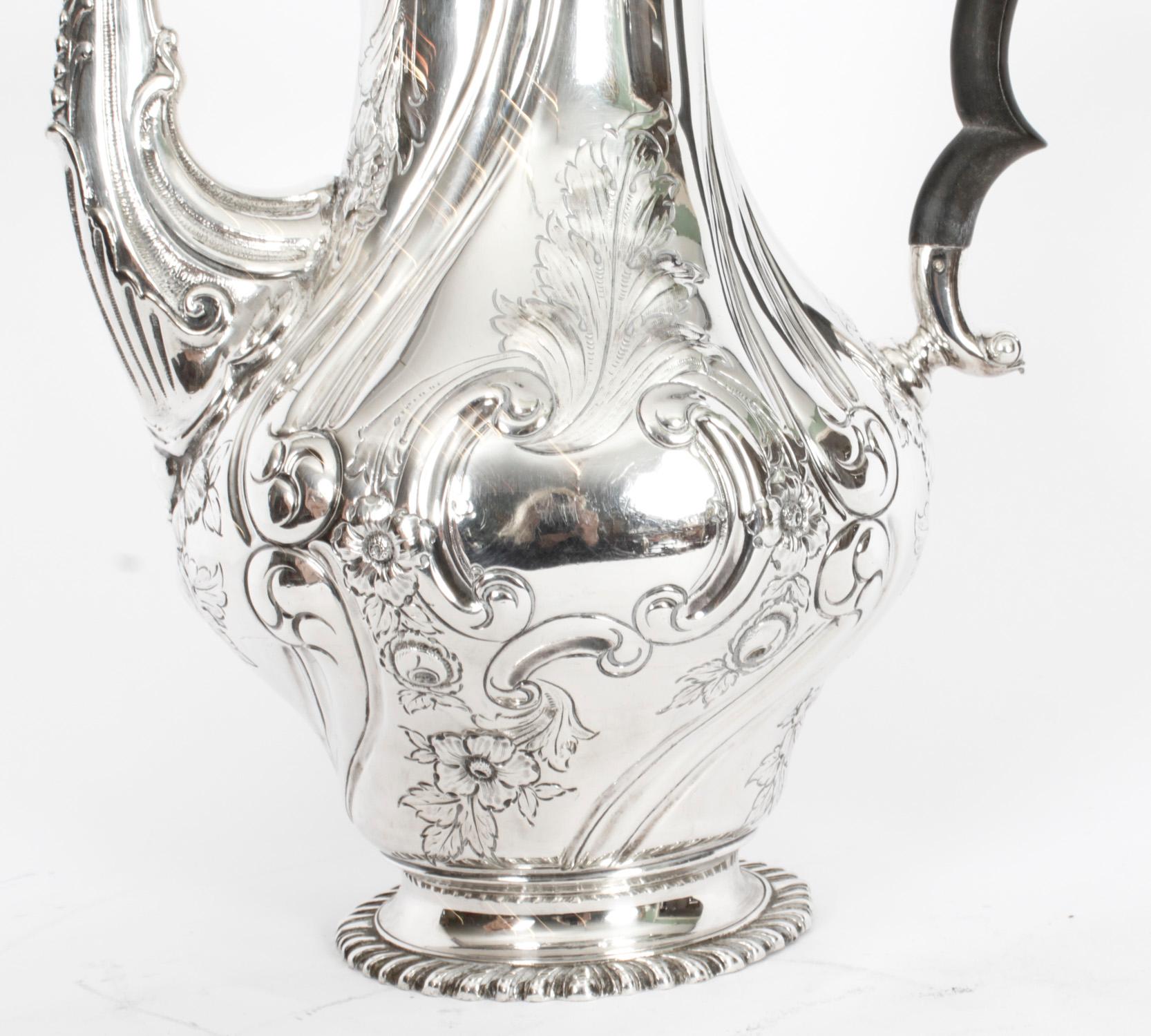 Antique Victorian Silver Plated Coffee Pot Elkington & Co 19th C 4