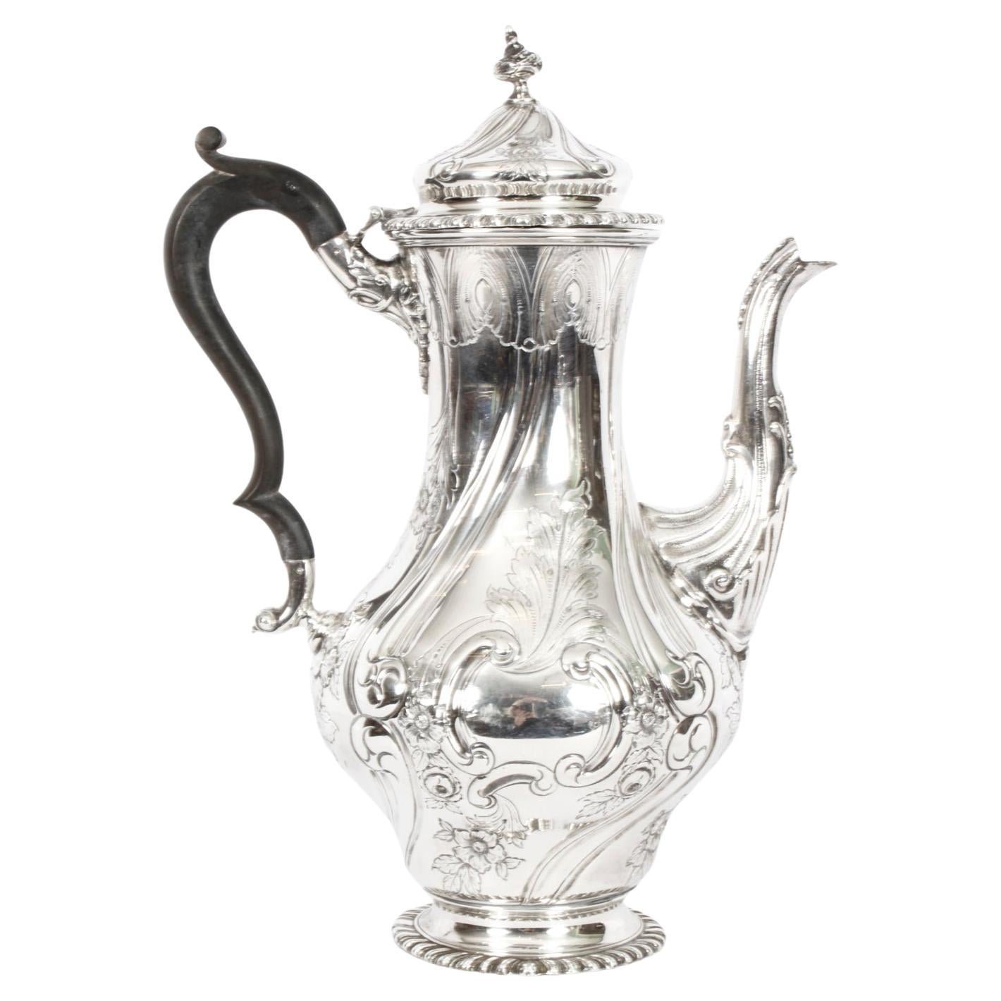 Antique Victorian Silver Plated Coffee Pot Elkington & Co 19th C