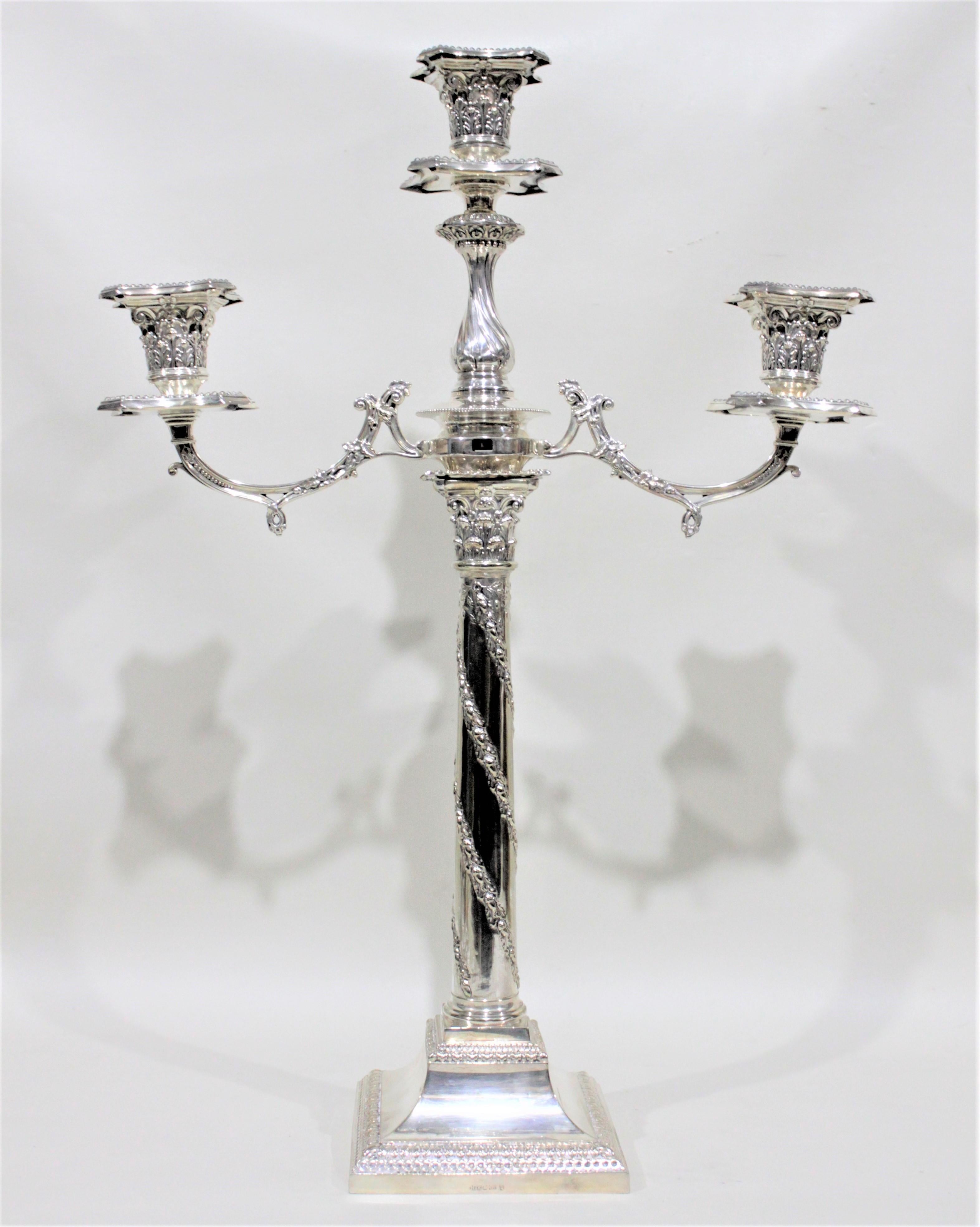 Antique Victorian Silver Plated Convertible Candelabra For Sale 4